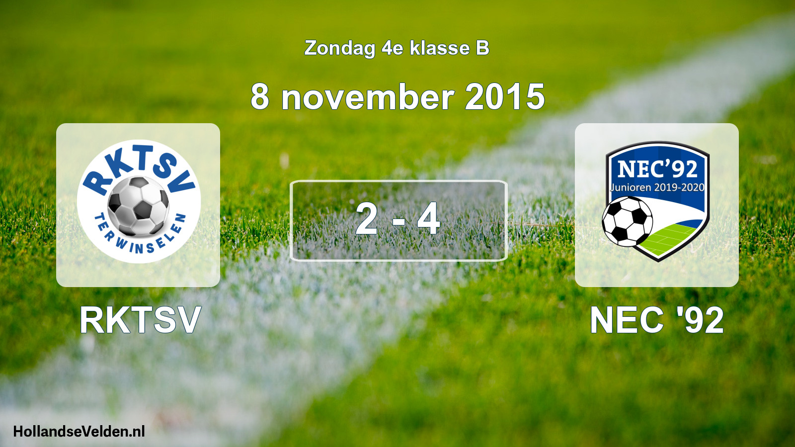 Total number of matches played: RKTSV - NEC '92 2 - 4 (8 November 2015)