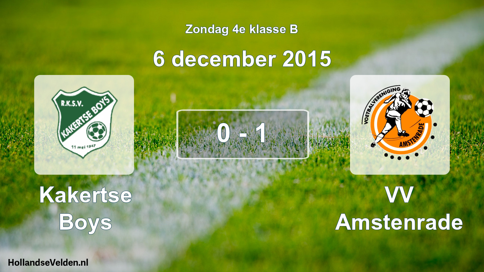 Total number of matches played: Kakertse Boys - VV Amstenrade 0 - 1 (6 December 2015)