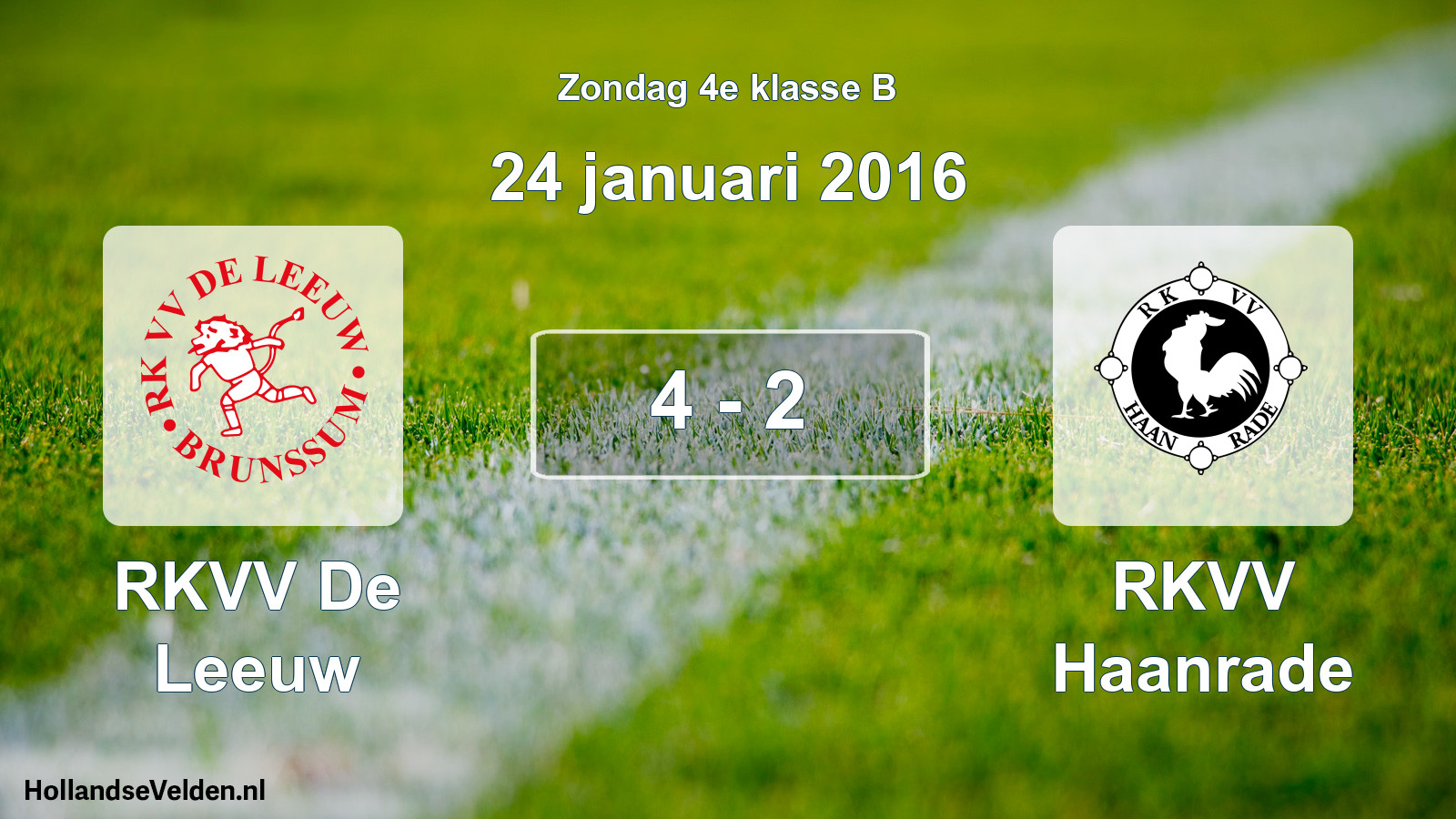 Total number of matches played: RKVV De Leeuw - RKVV Haanrade 4 - 2 (24 January 2016)