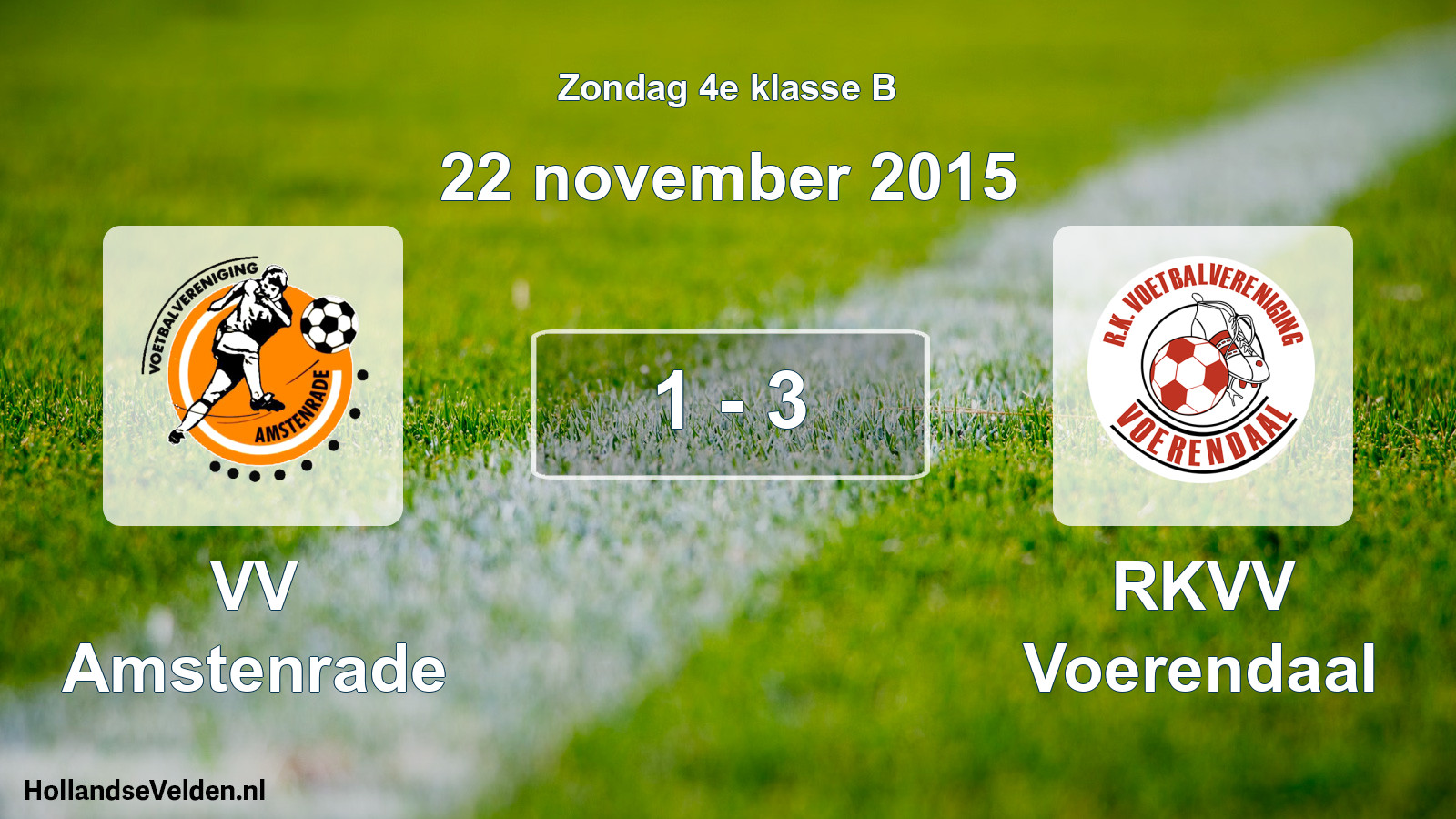 Total number of matches played: VV Amstenrade - RKVV Voerendaal 1 - 3 (22 November 2015)