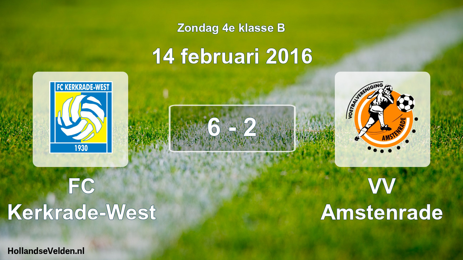 Total number of matches played: FC Kerkrade-West - VV Amstenrade 6 - 2 (14 February 2016)