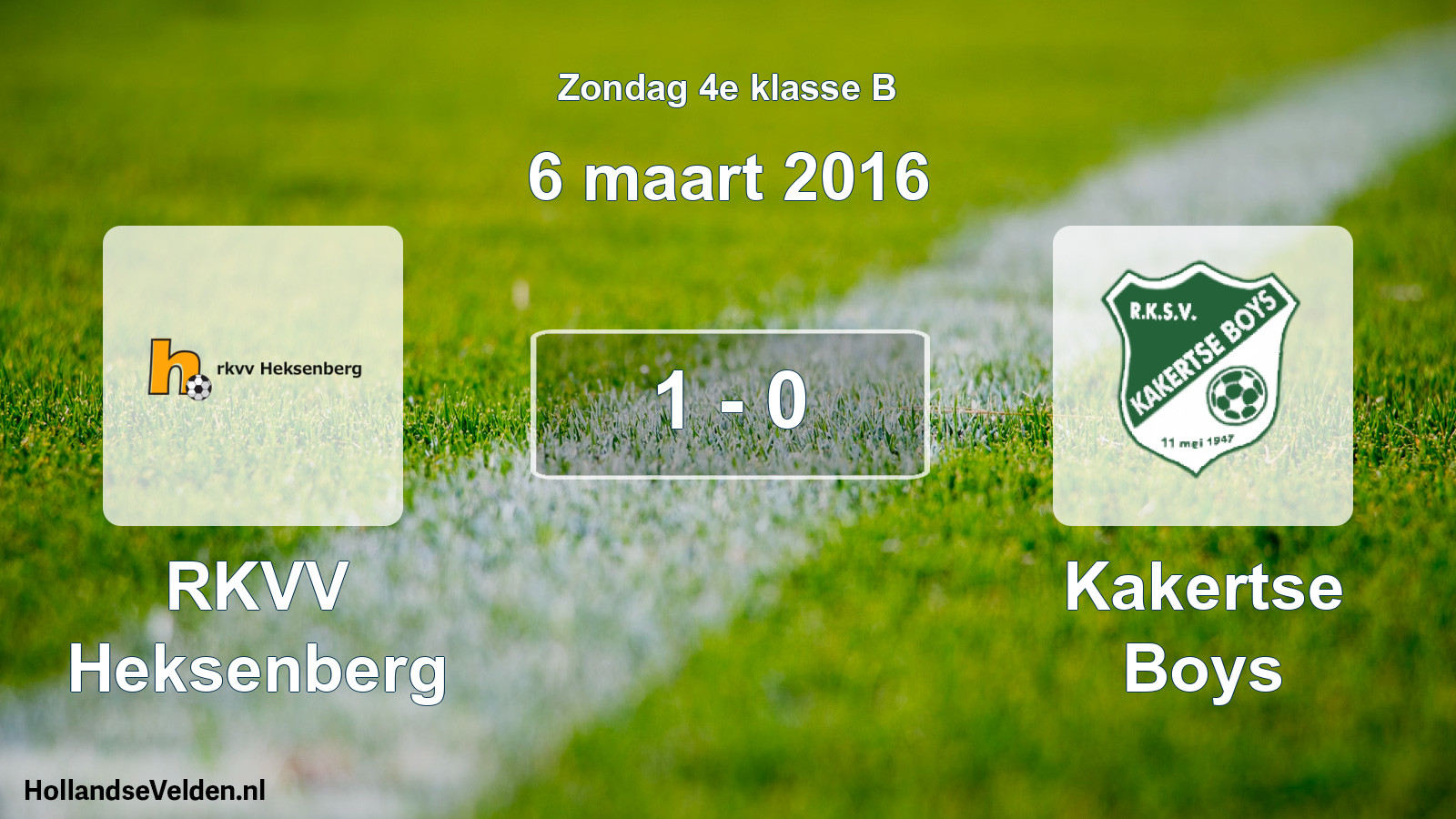 Total number of matches played: RKVV Heksenberg - Kakertse Boys 1 - 0 (6 March 2016)