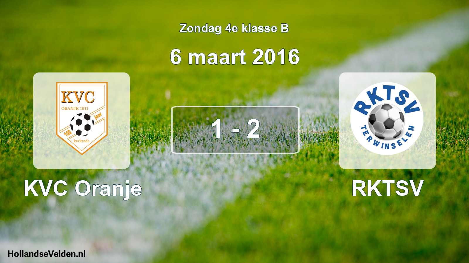Total number of matches played: KVC Oranje - RKTSV 1 - 2 (6 March 2016)