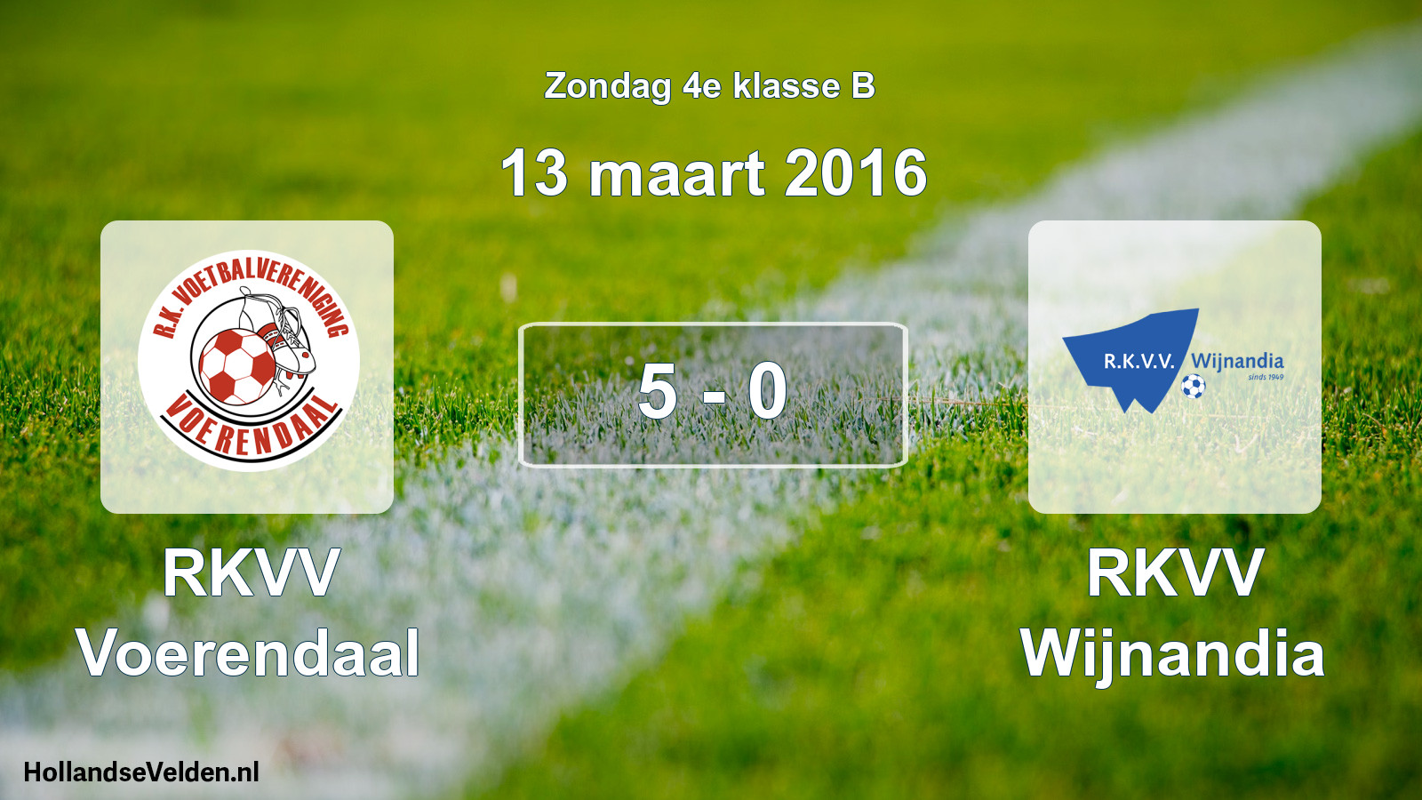 Total number of matches played: RKVV Voerendaal - RKVV Wijnandia 5 - 0 (13 March 2016)