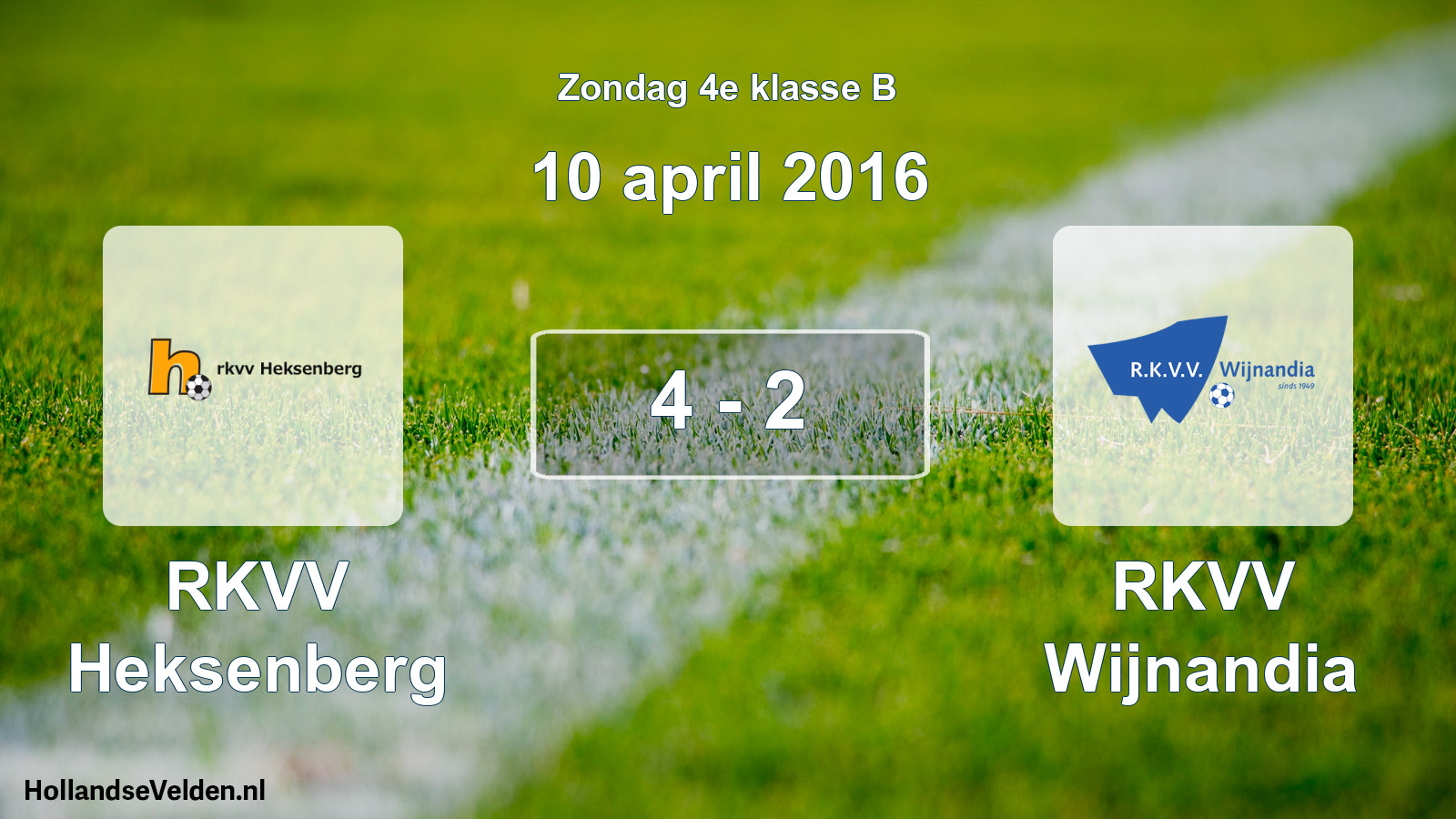 Total number of matches played: RKVV Heksenberg - RKVV Wijnandia 4 - 2 (10 April 2016)