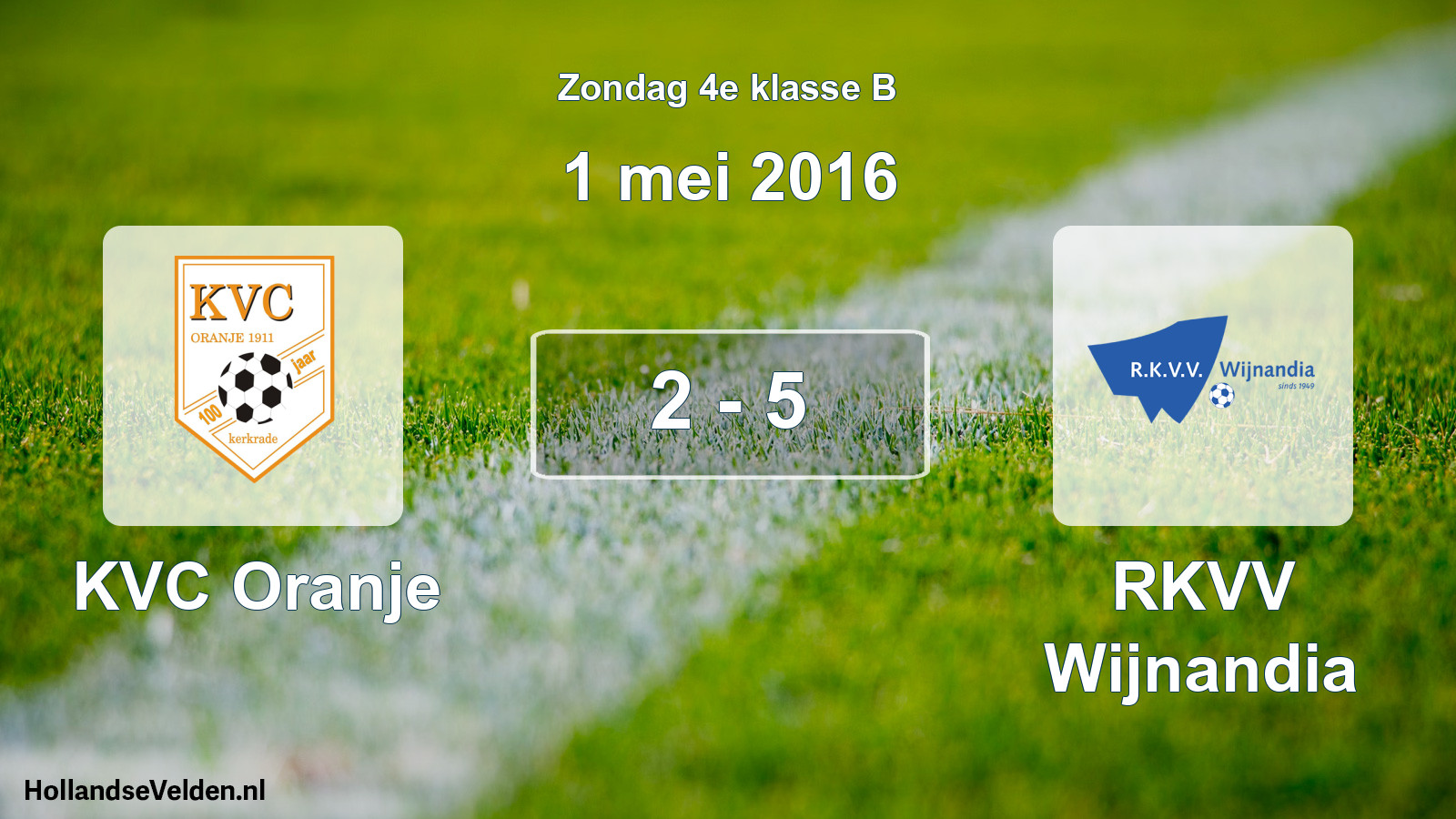 Total number of matches played: KVC Oranje - RKVV Wijnandia 2 - 5 (1 May 2016)