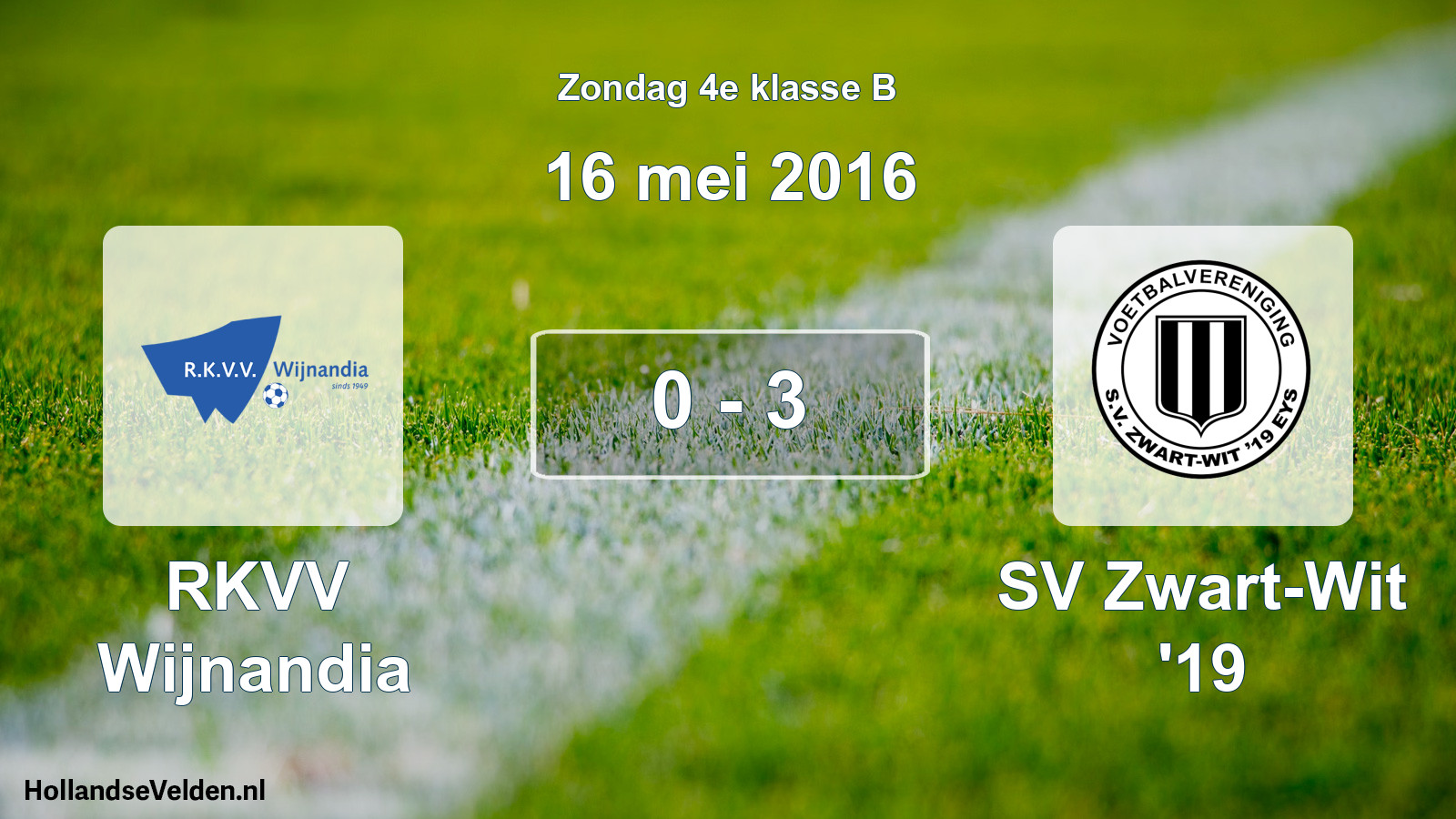 Total number of matches played: RKVV Wijnandia - SV Zwart-Wit '19 0 - 3 (16 May 2016)