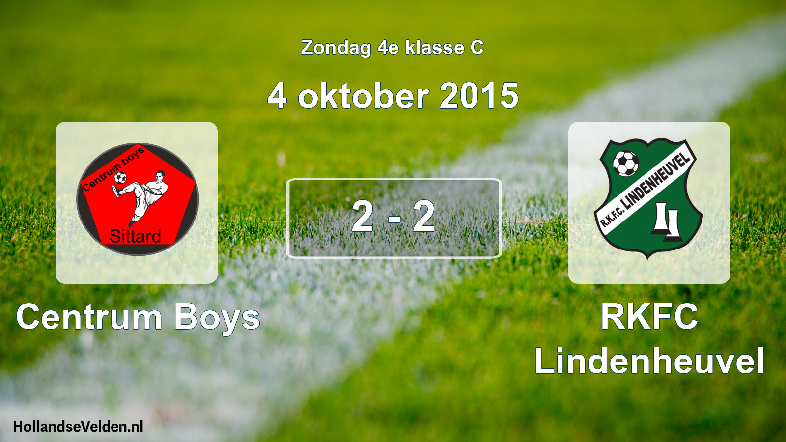 Total number of matches played: Centrum Boys - RKFC Lindenheuvel 2 - 2 (4 October 2015)