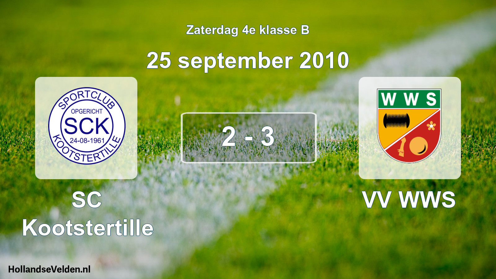 Total number of matches played: SC Kootstertille - VV WWS 2 - 3 (25 September 2010)