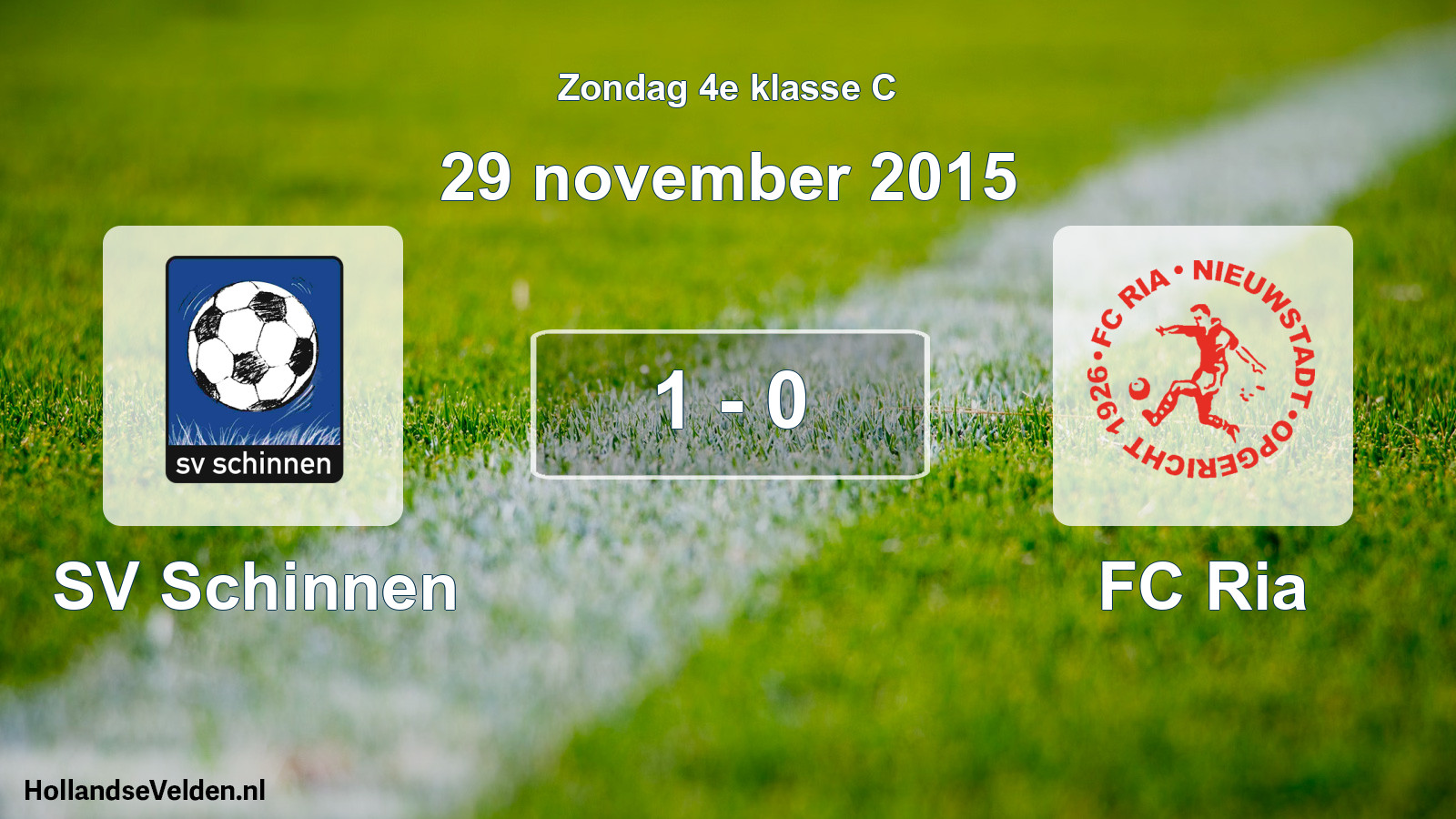Total number of matches played: SV Schinnen - FC Ria 1 - 0 (29 November 2015)