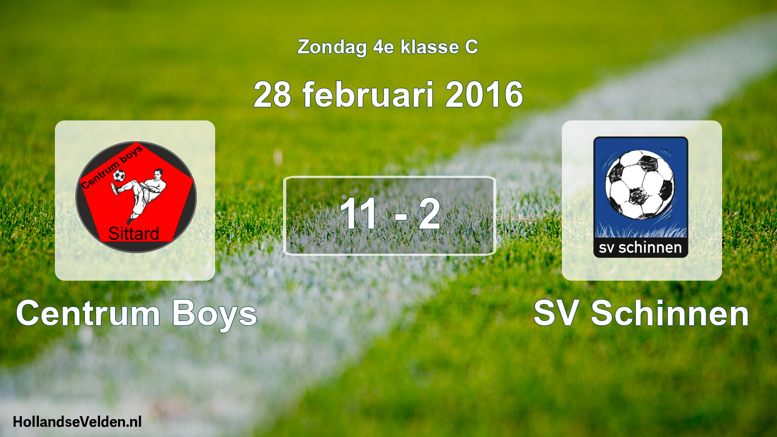 Total number of matches played: Centrum Boys - SV Schinnen 11 - 2 (28 February 2016)