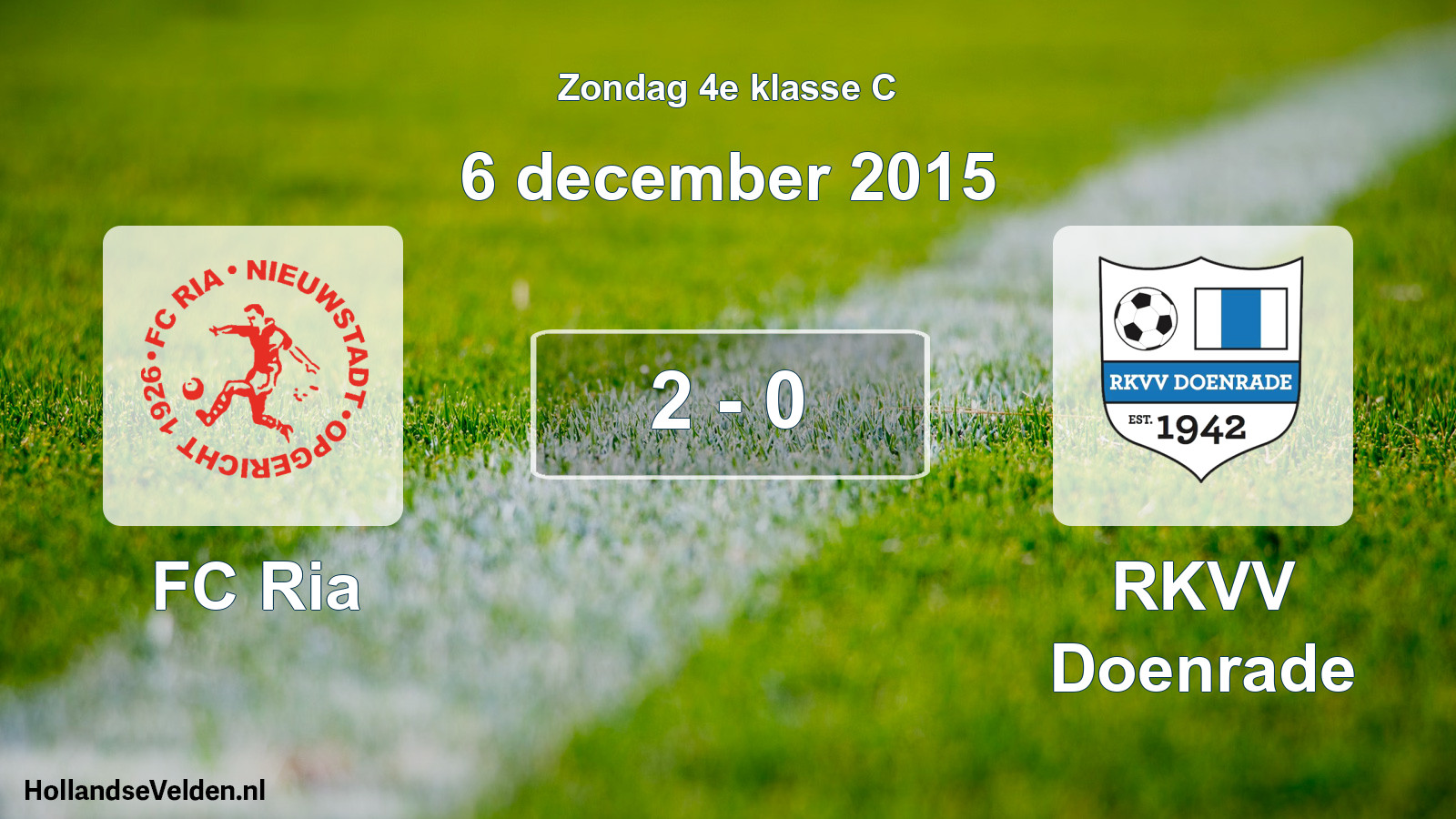 Total number of matches played: FC Ria - RKVV Doenrade 2 - 0 (6 December 2015)