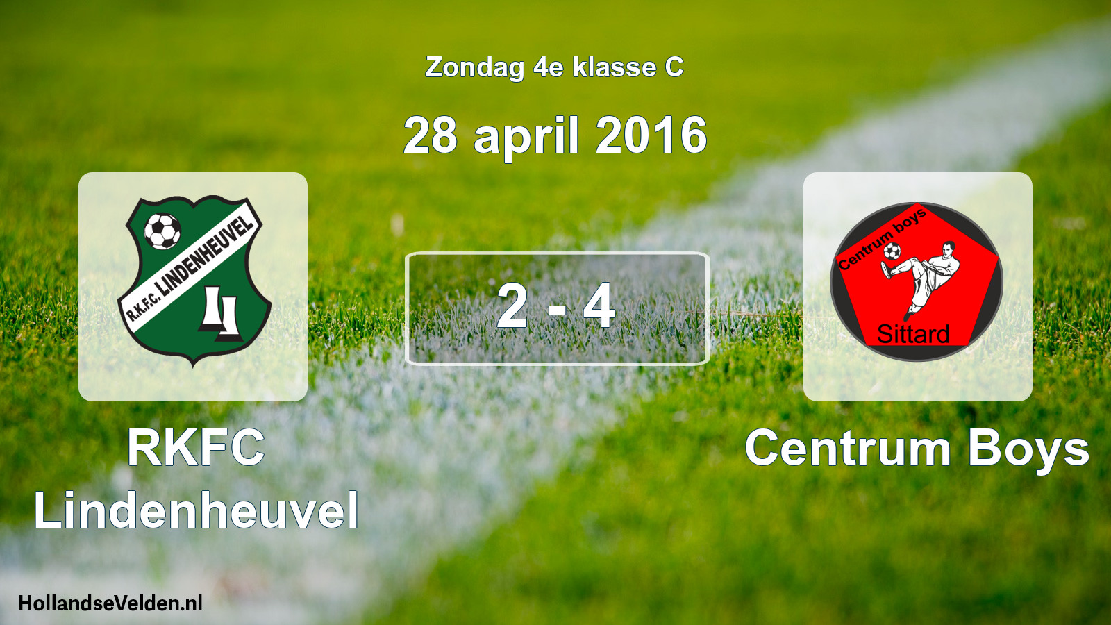 Total number of matches played: RKFC Lindenheuvel - Centrum Boys 2 - 4 (28 April 2016)