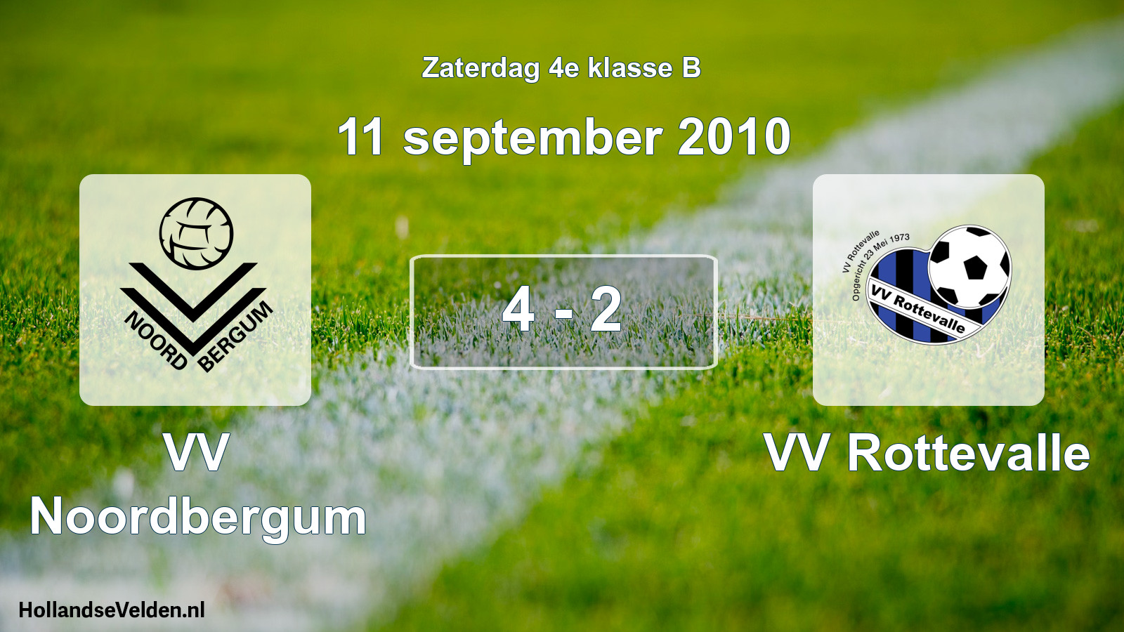 Total number of matches played: VV Noordbergum - VV Rottevalle 4 - 2 (11 September 2010)