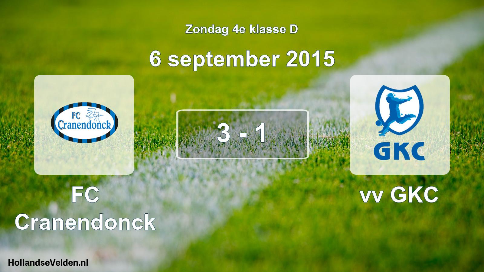 Total number of matches played: FC Cranendonck - vv GKC 3 - 1 (6 September 2015)