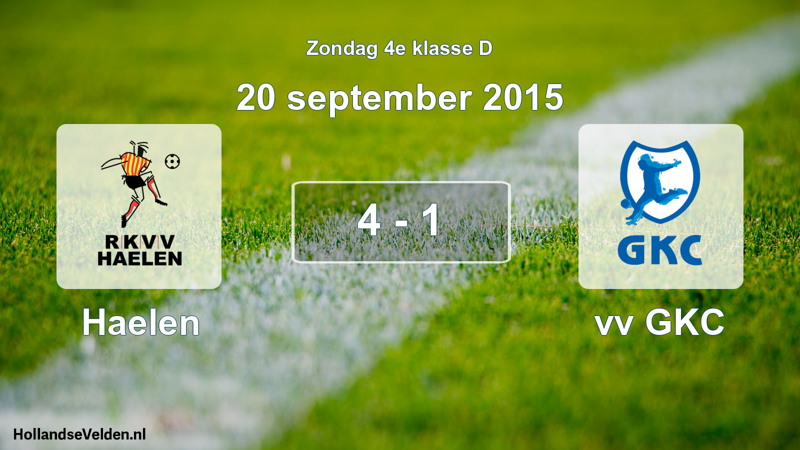 Total number of matches played: Haelen - vv GKC 4 - 1 (20 September 2015)