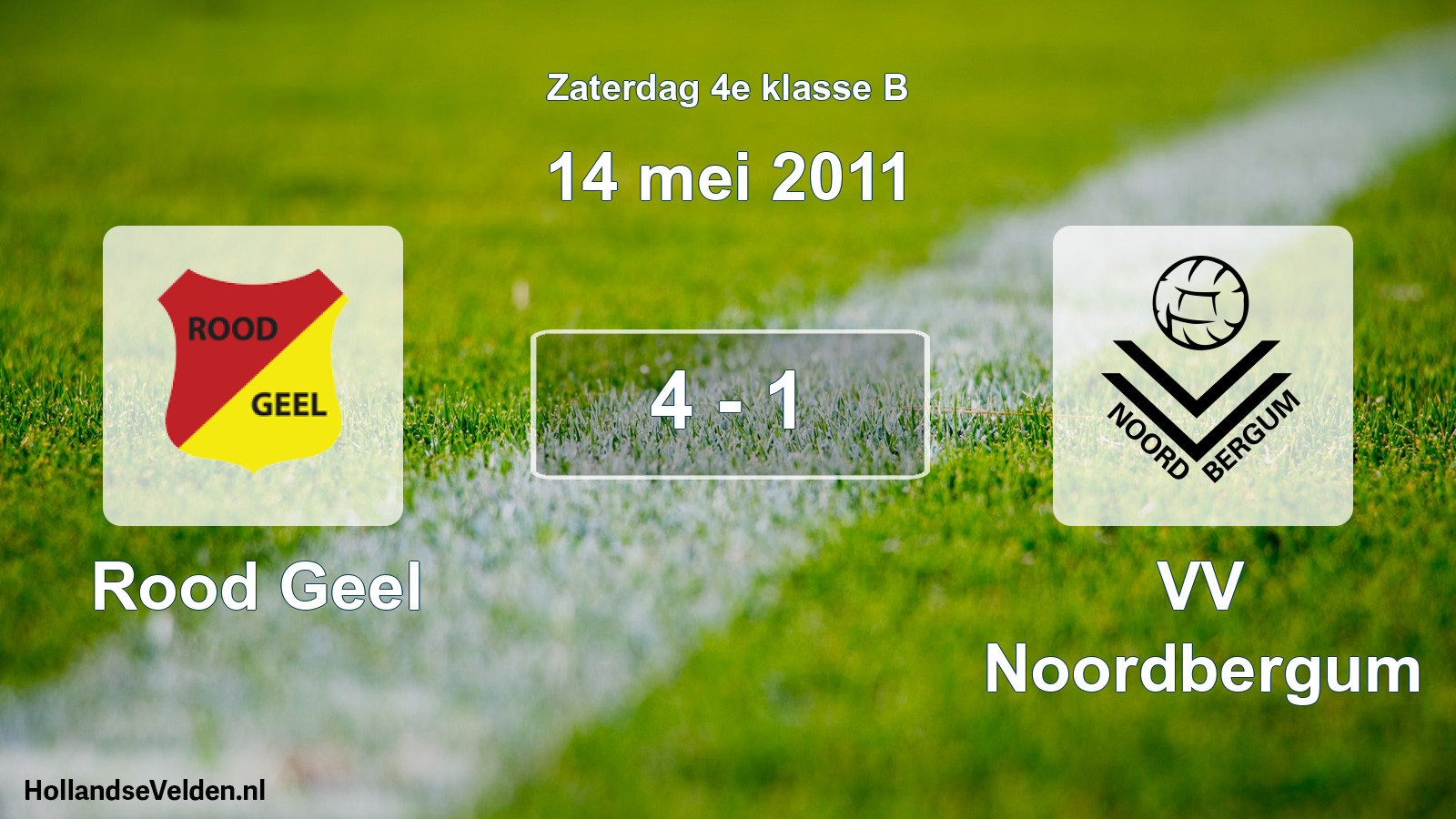Total number of matches played: Rood Geel - VV Noordbergum 4 - 1 (14 May 2011)