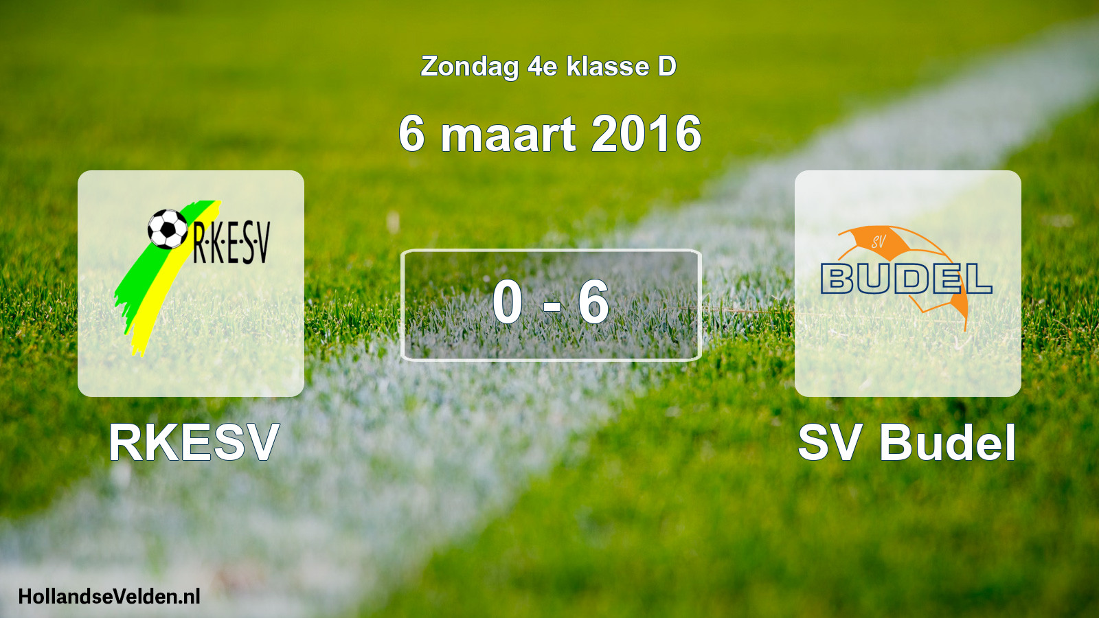 Total number of matches played: RKESV - SV Budel 0 - 6 (6 March 2016)