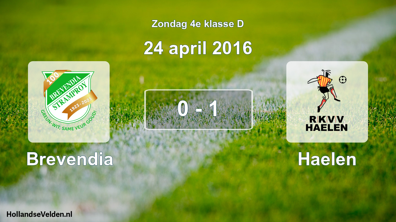 Total number of matches played: Brevendia - Haelen 0 - 1 (24 April 2016)