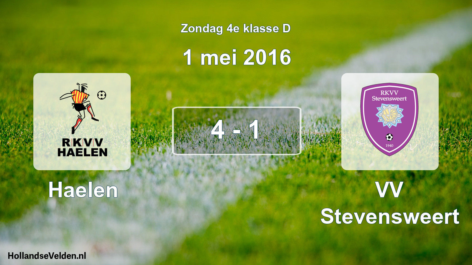 Total number of matches played: Haelen - VV Stevensweert 4 - 1 (1 May 2016)