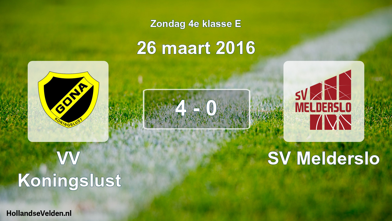 Total number of matches played: VV Koningslust - SV Melderslo 4 - 0 (26 March 2016)
