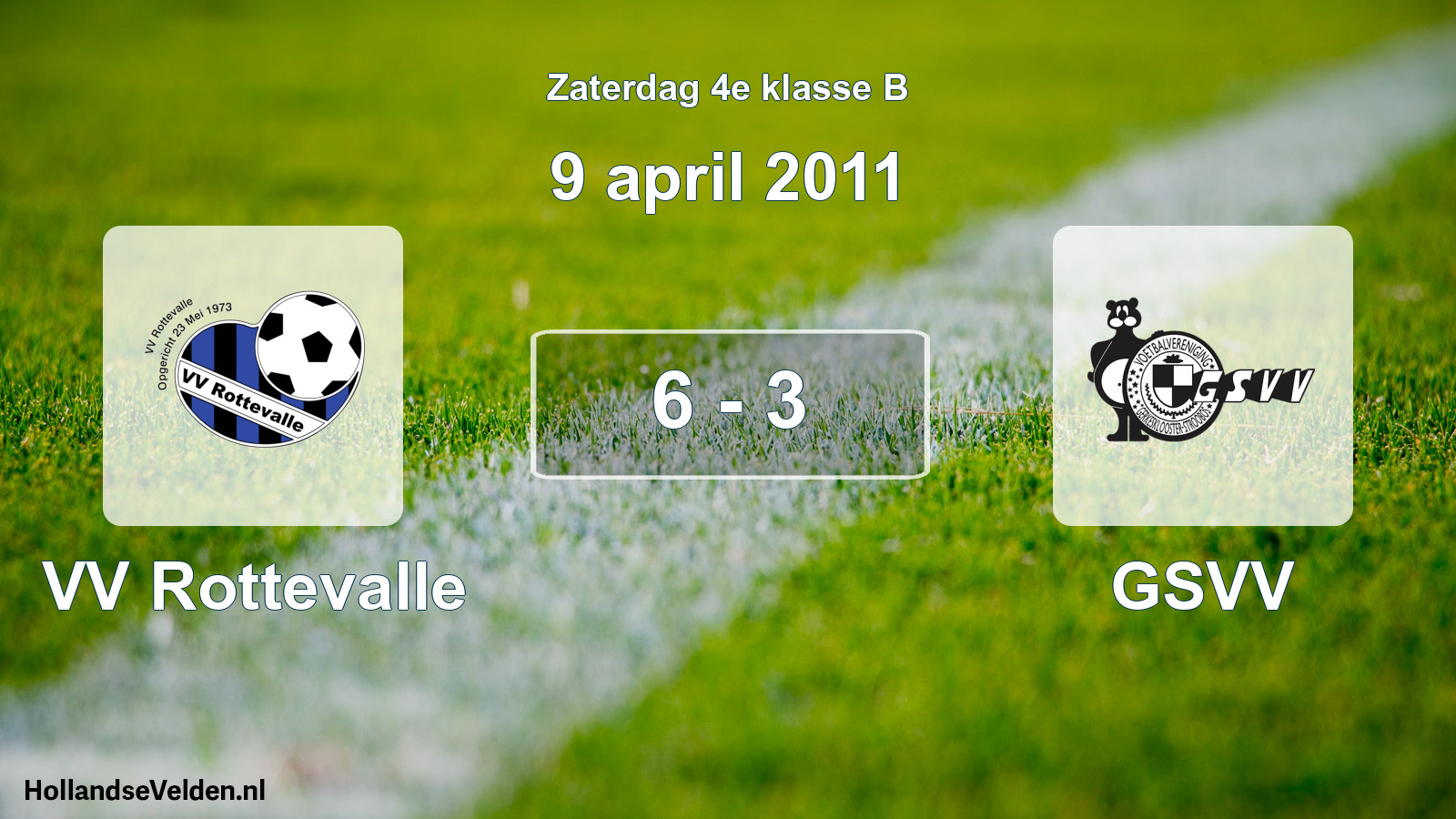 Total number of matches played: VV Rottevalle - GSVV 6 - 3 (9 April 2011)