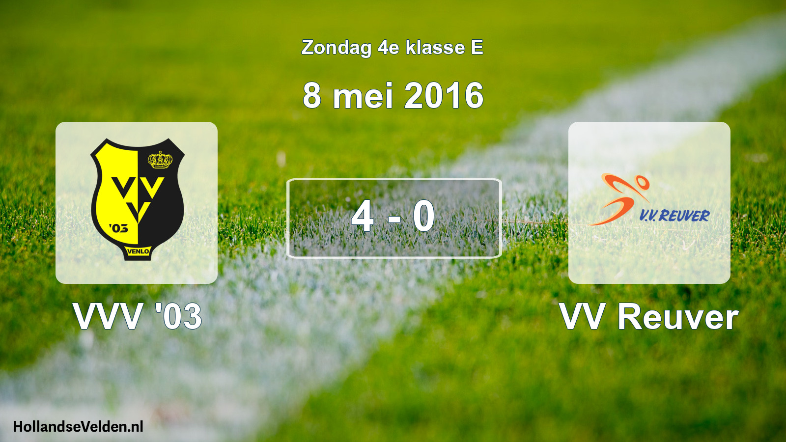 Total number of matches played: VVV '03 - VV Reuver 4 - 0 (8 May 2016)