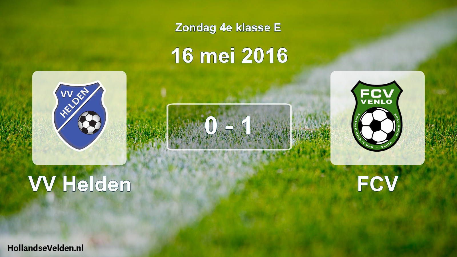 Total number of matches played: VV Helden - FCV 0 - 1 (16 May 2016)