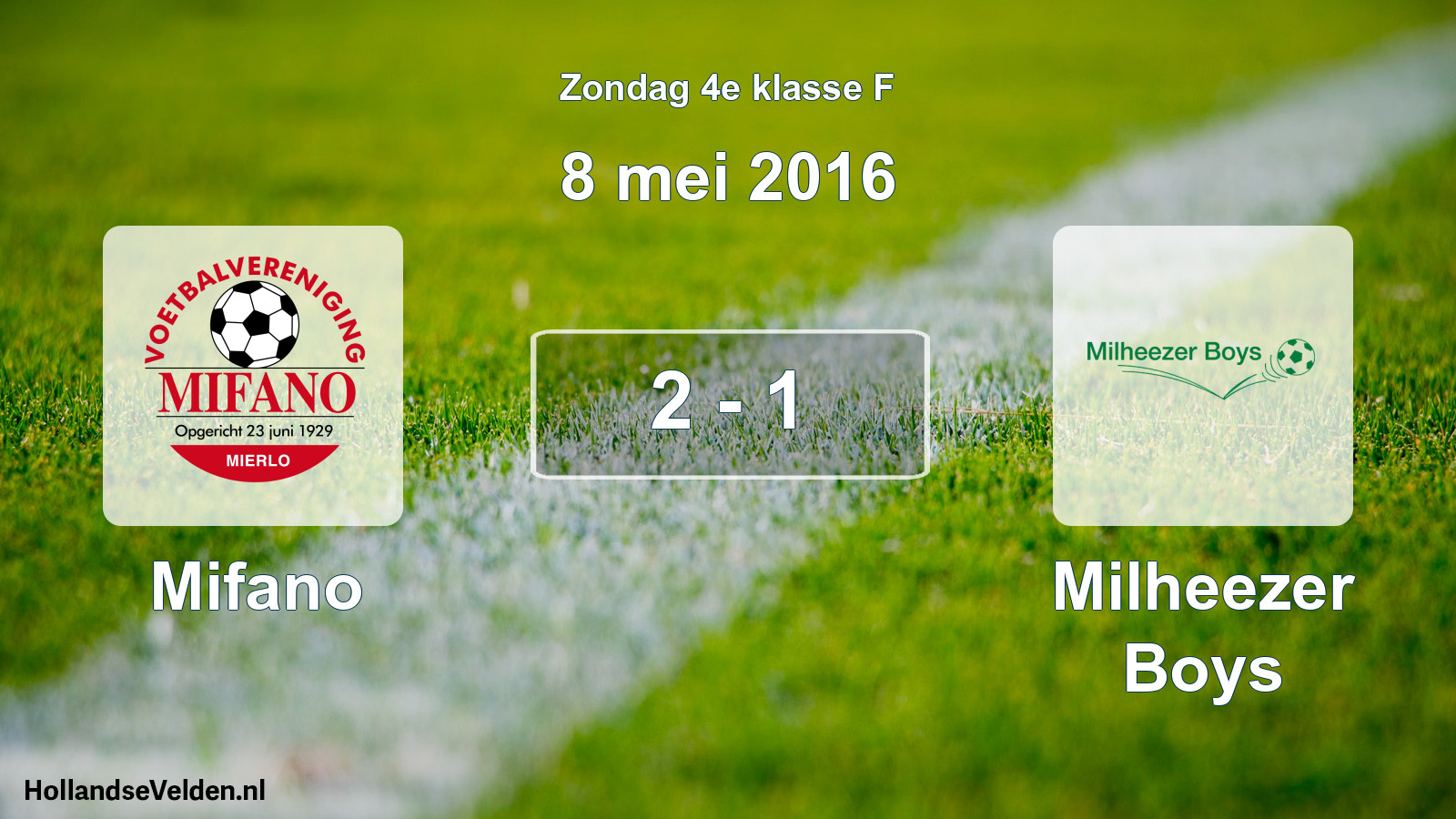 Total number of matches played: Mifano - Milheezer Boys 2 - 1 (8 May 2016)