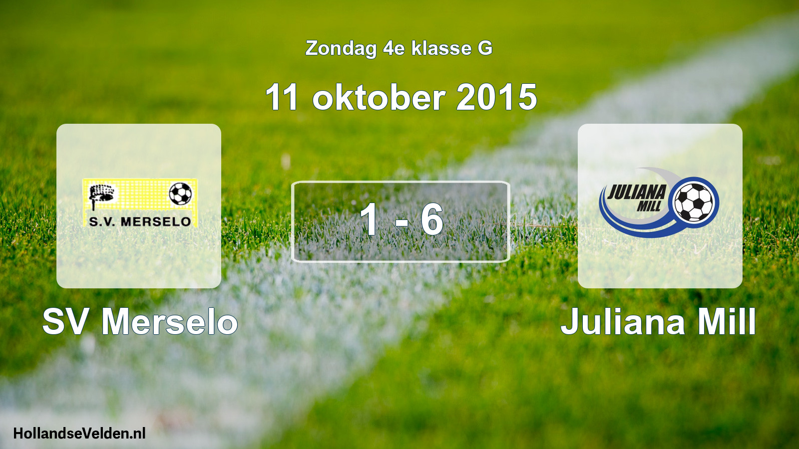 Total number of matches played: SV Merselo - Juliana Mill 1 - 6 (11 October 2015)