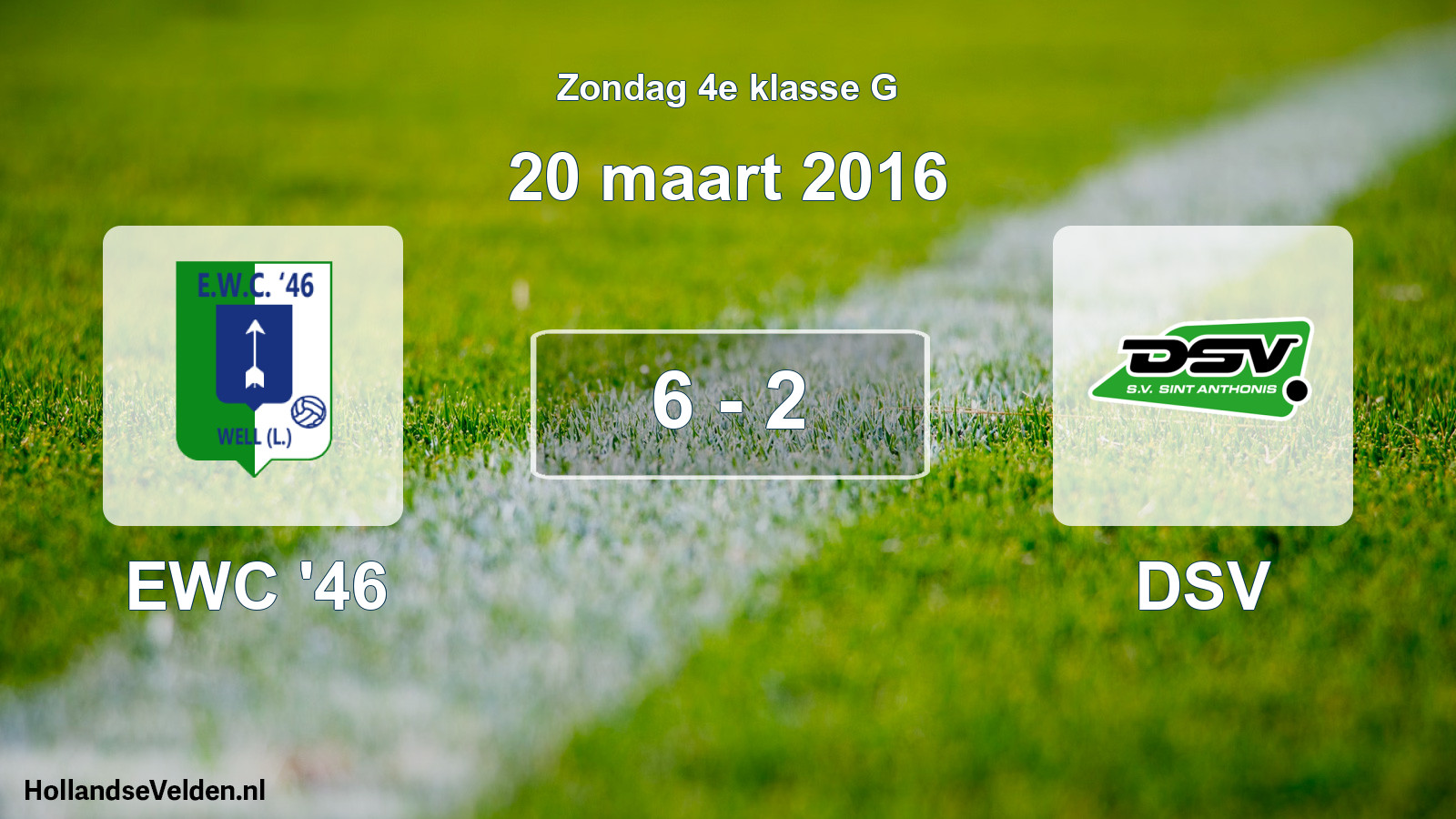 Total number of matches played: EWC '46 - DSV 6 - 2 (20 March 2016)