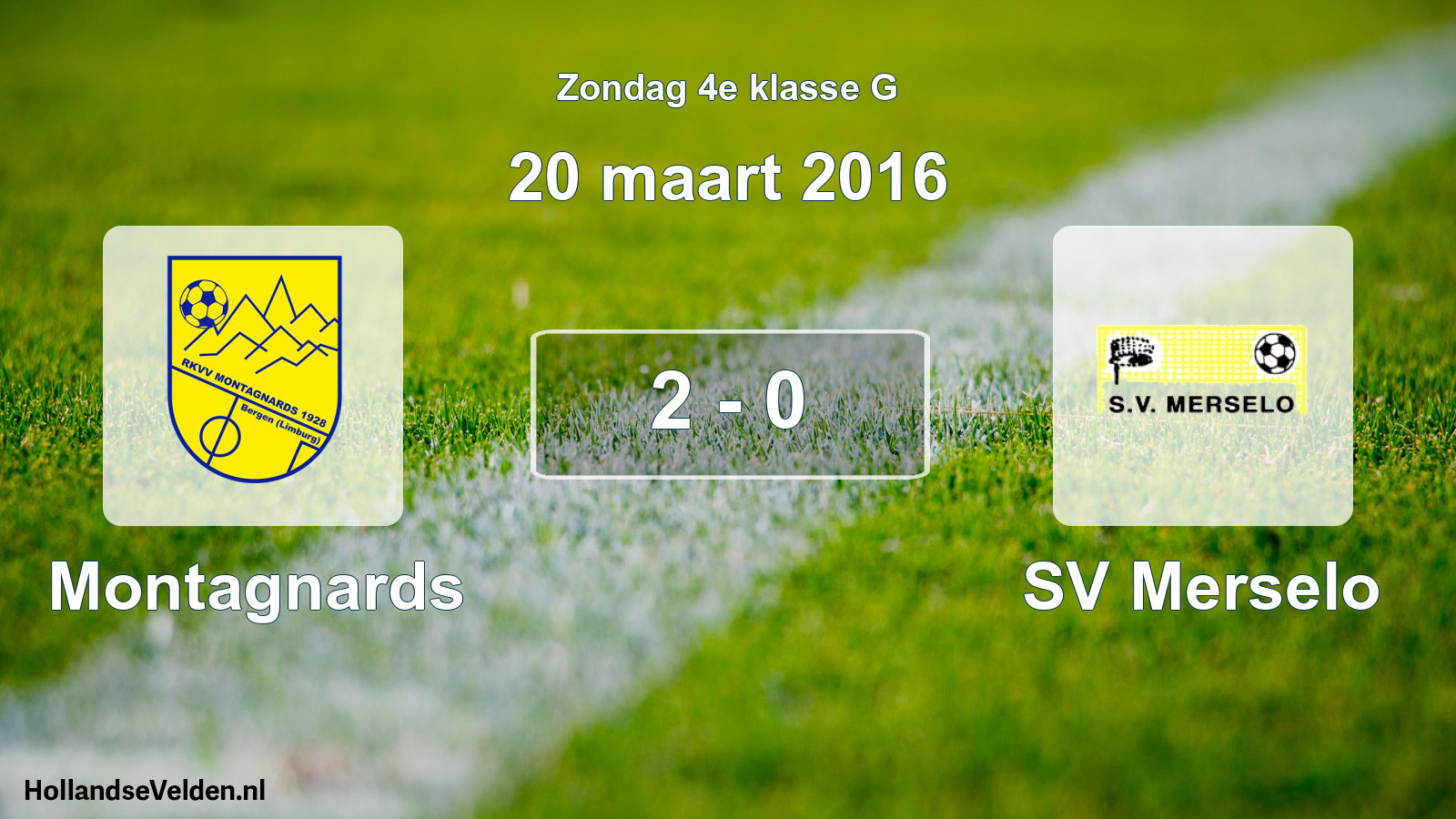 Total number of matches played: Montagnards - SV Merselo 2 - 0 (20 March 2016)
