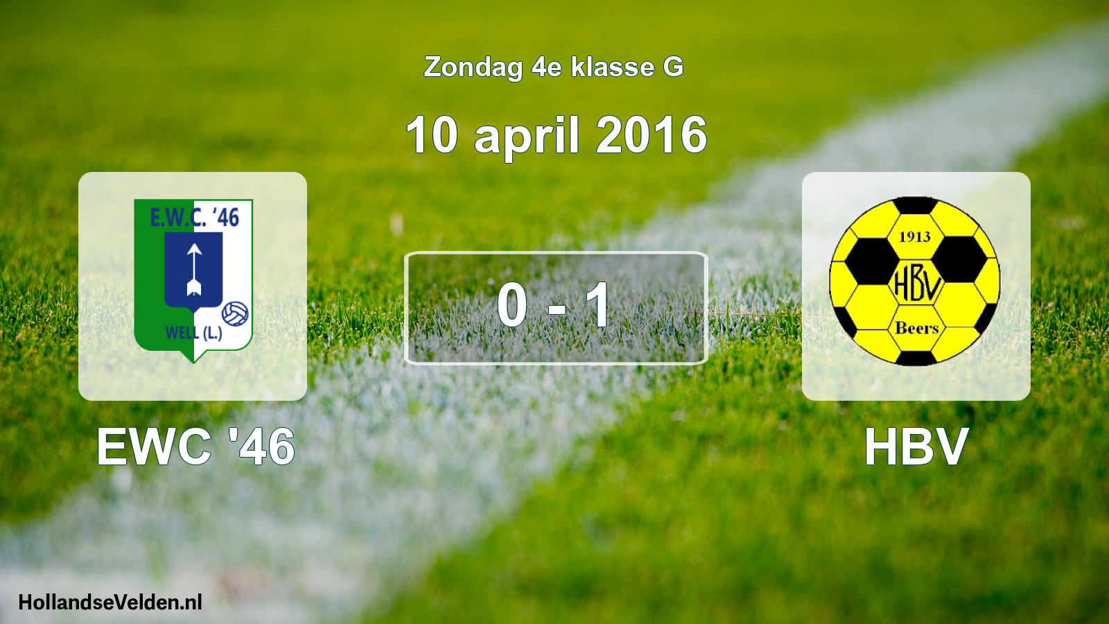 Total number of matches played: EWC '46 - HBV 0 - 1 (10 April 2016)