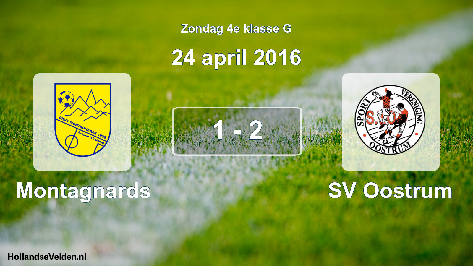 Total number of matches played: Montagnards - SV Oostrum 1 - 2 (24 April 2016)