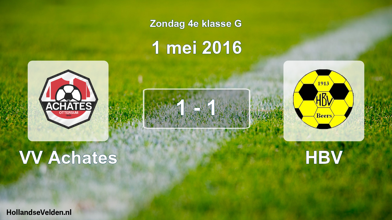 Total number of matches played: VV Achates - HBV 1 - 1 (1 May 2016)