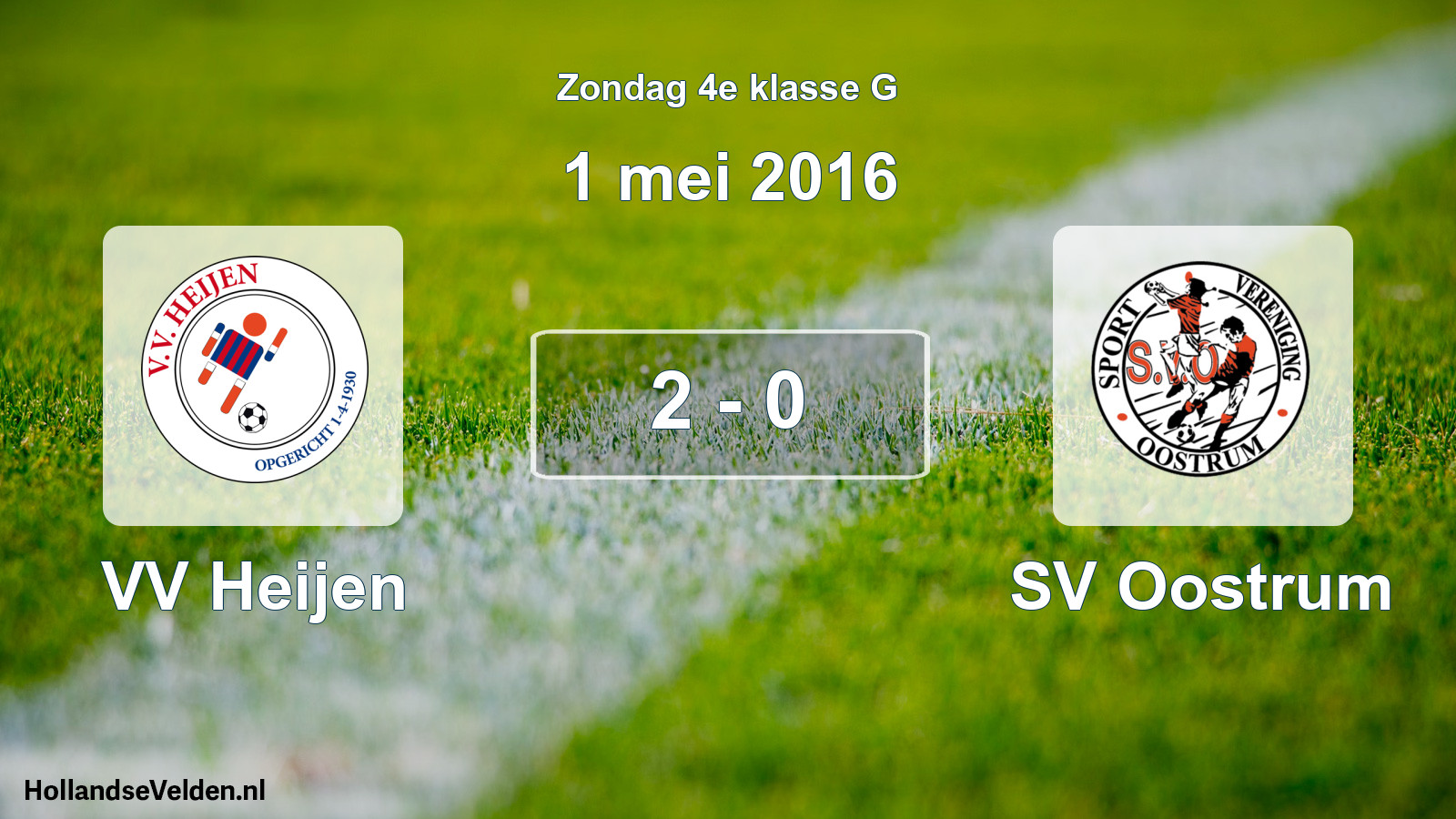 Total number of matches played: VV Heijen - SV Oostrum 2 - 0 (1 May 2016)