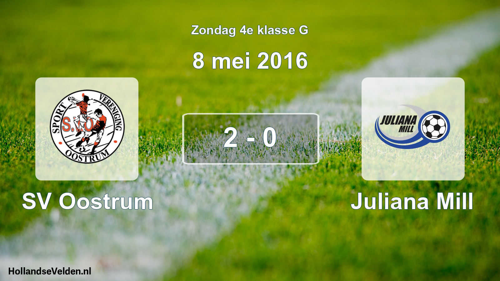 Total number of matches played: SV Oostrum - Juliana Mill 2 - 0 (8 May 2016)