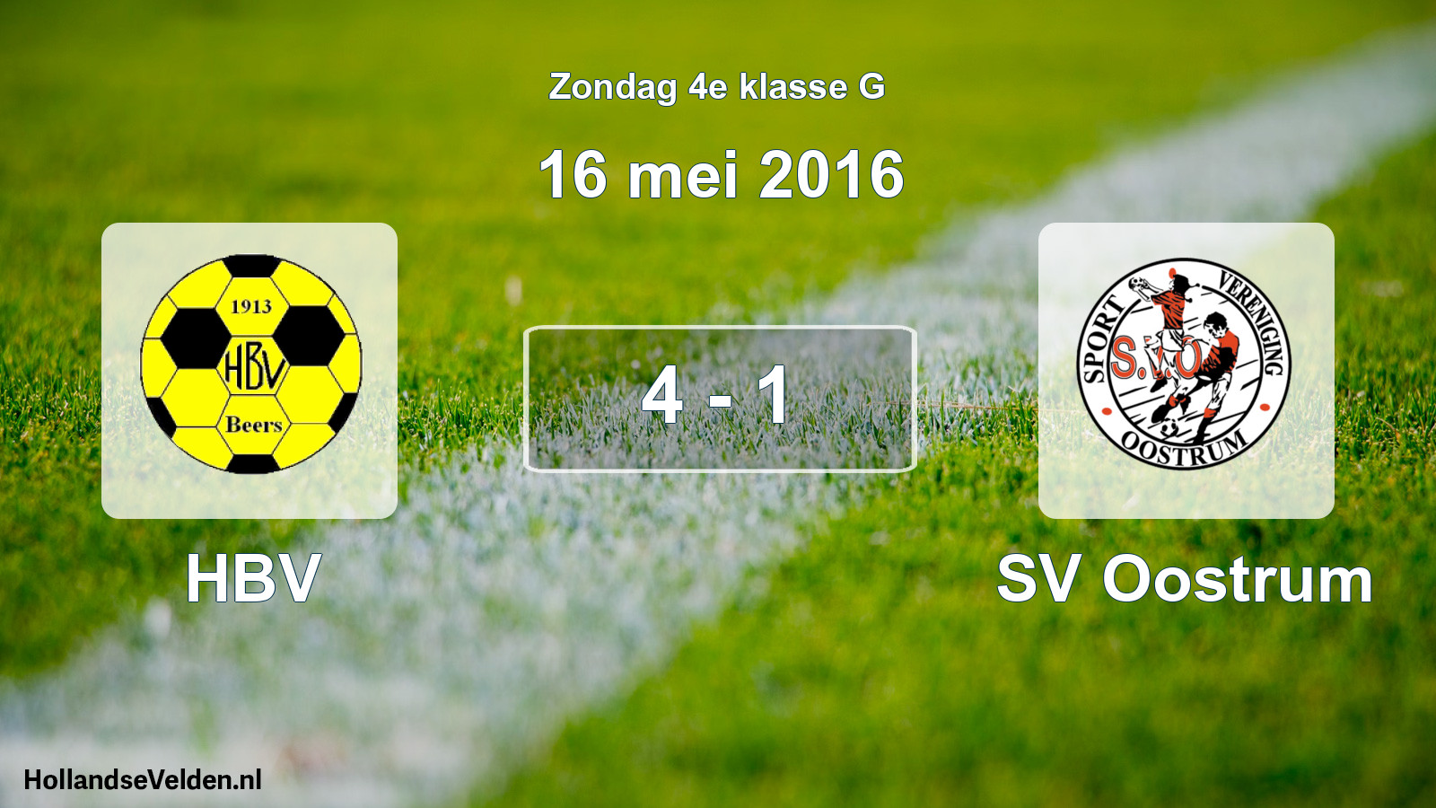 Total number of matches played: HBV - SV Oostrum 4 - 1 (16 May 2016)
