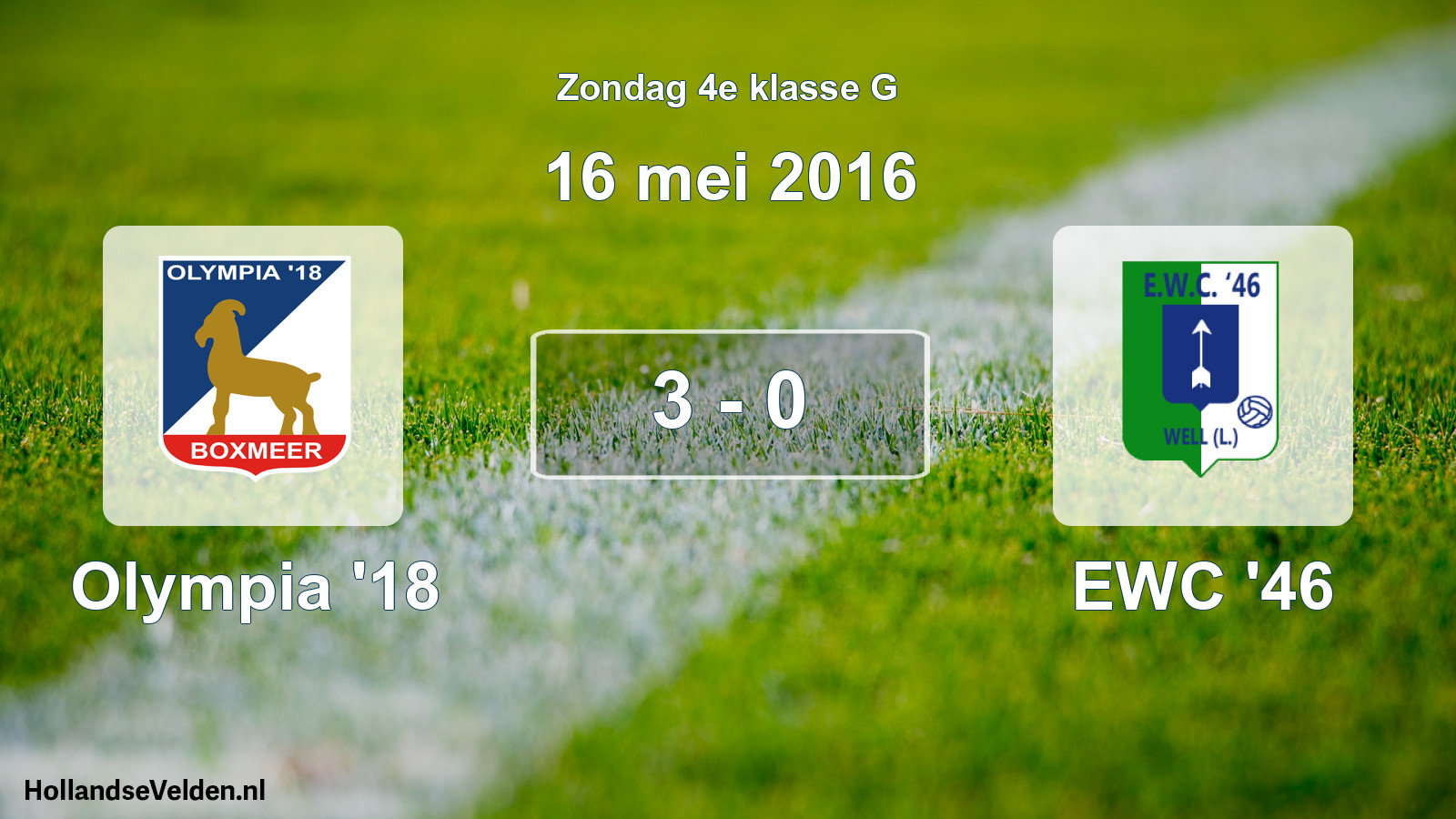 Total number of matches played: Olympia '18 - EWC '46 3 - 0 (16 May 2016)