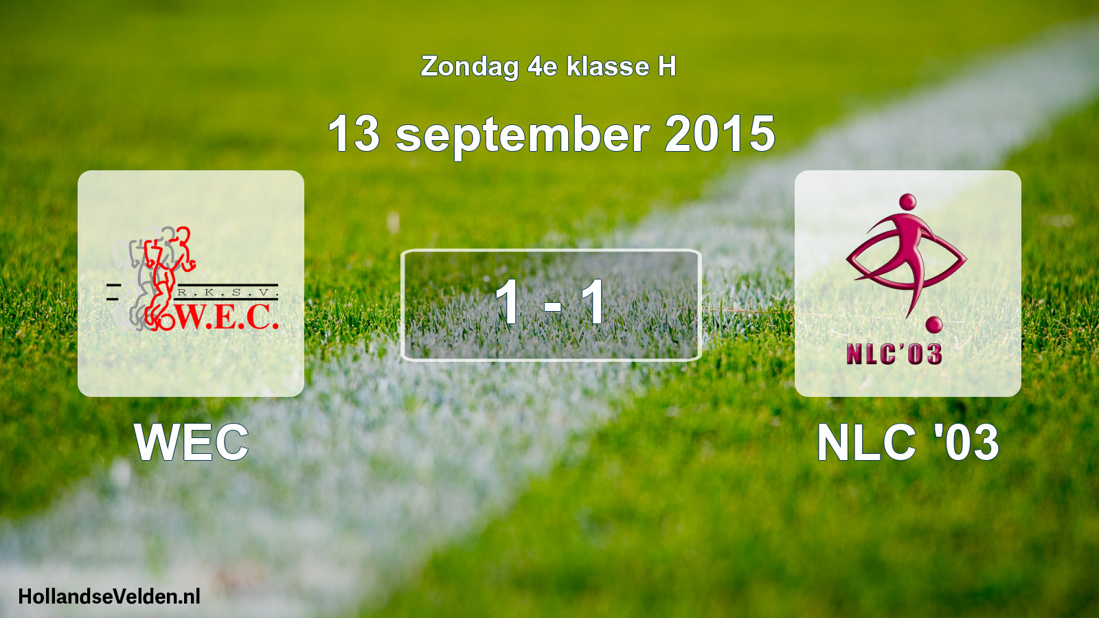 Total number of matches played: WEC - NLC '03 1 - 1 (13 September 2015)
