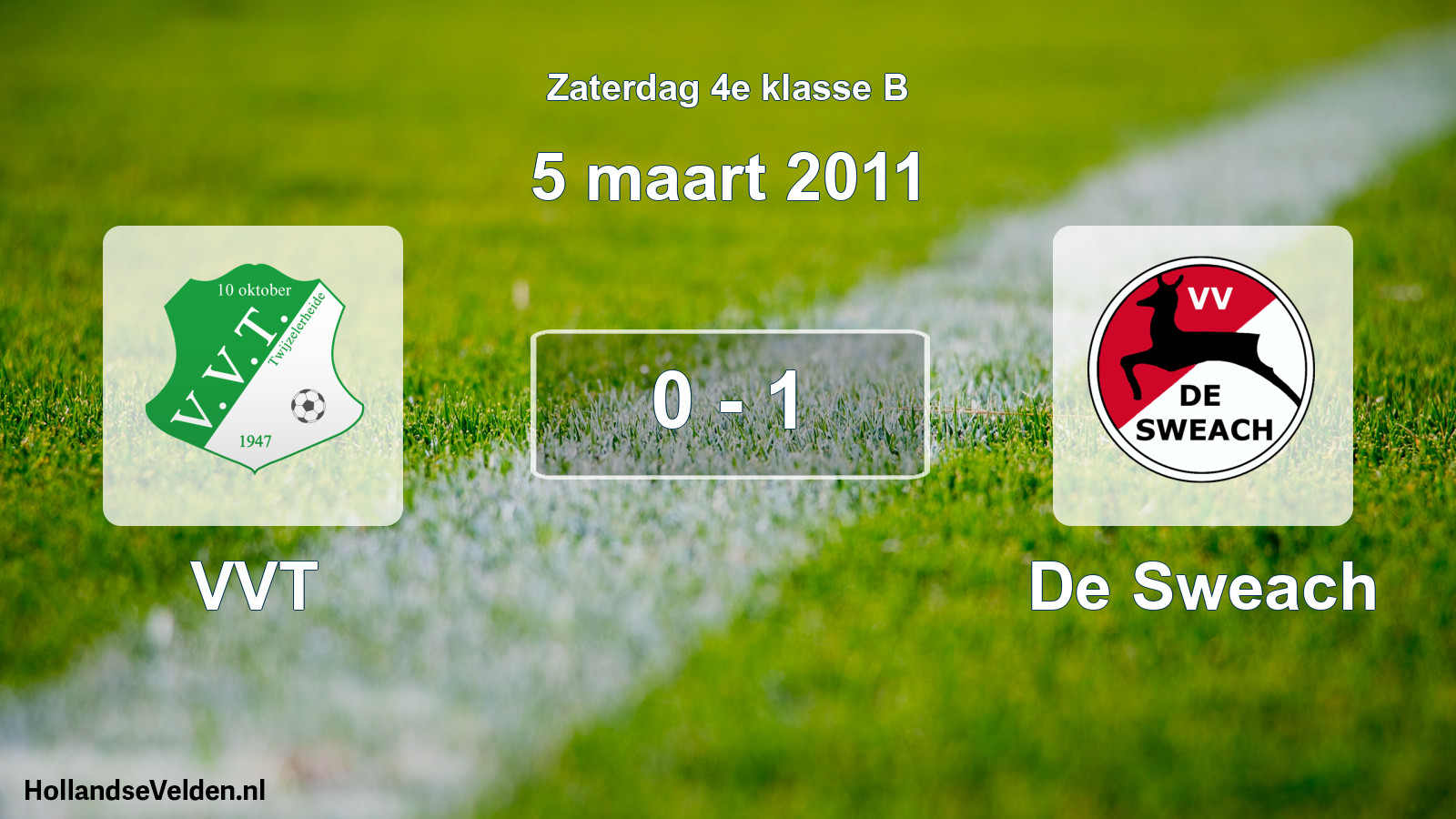 Total number of matches played: VVT - De Sweach 0 - 1 (5 March 2011)