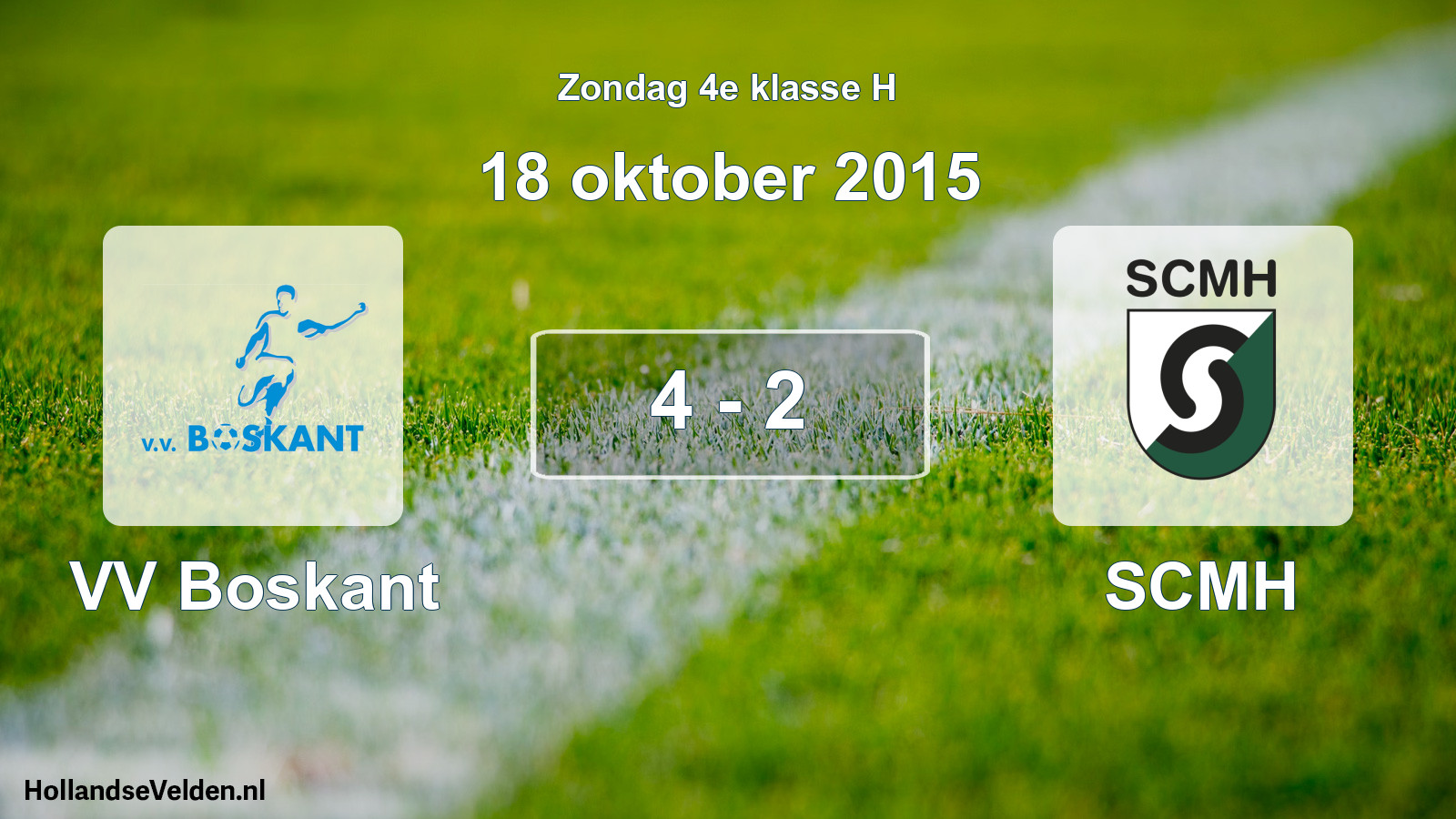 Total number of matches played: VV Boskant - SCMH 4 - 2 (18 October 2015)