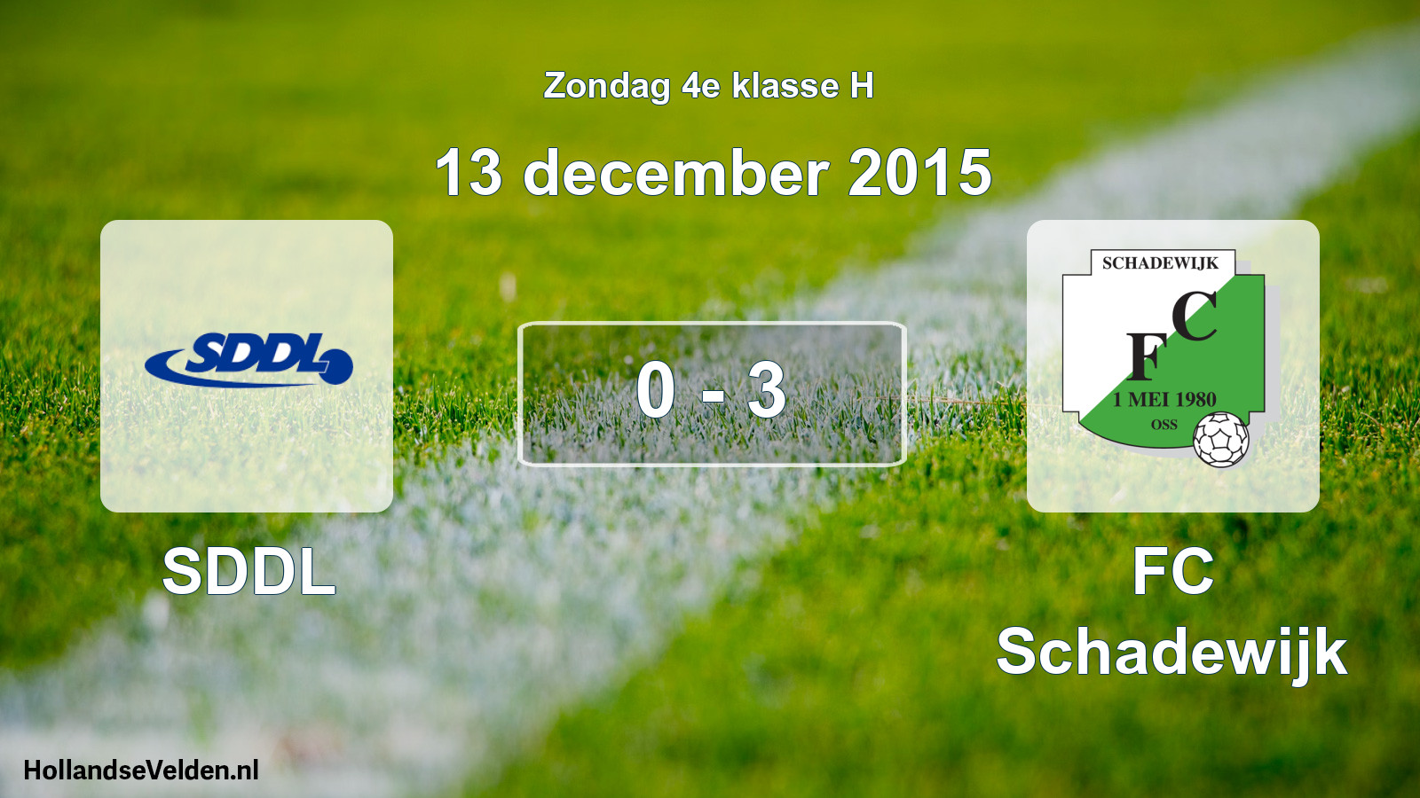 Total number of matches played: SDDL - FC Schadewijk 0 - 3 (13 December 2015)