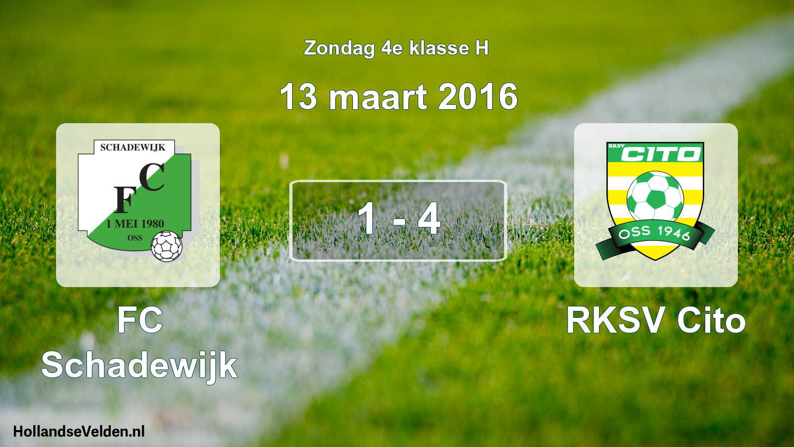 Total number of matches played: FC Schadewijk - RKSV Cito 1 - 4 (13 March 2016)