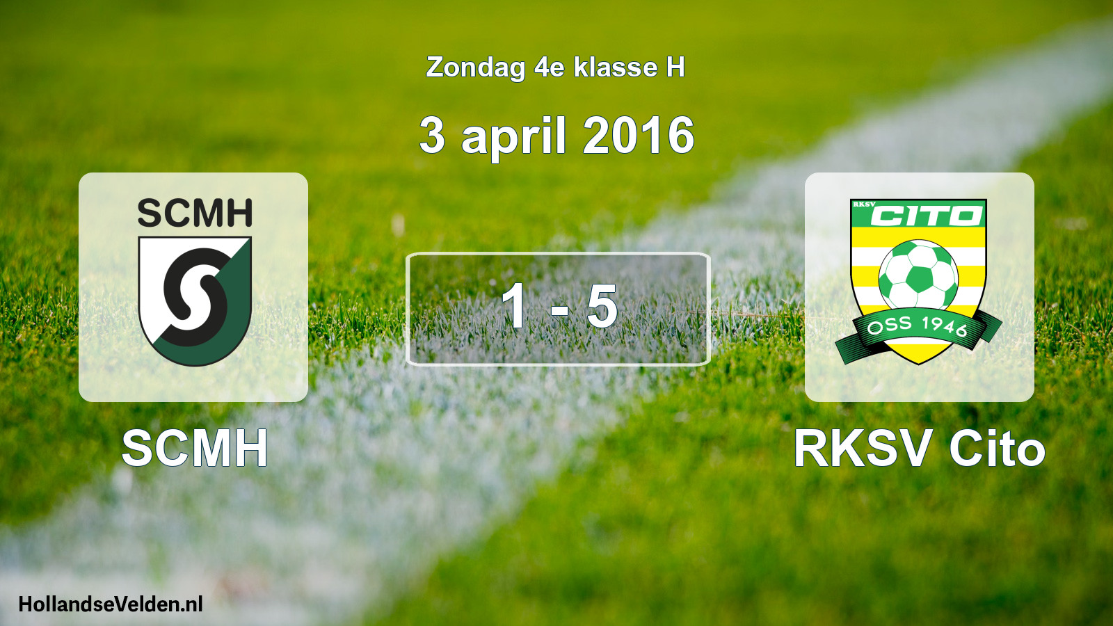 Total number of matches played: SCMH - RKSV Cito 1 - 5 (3 April 2016)