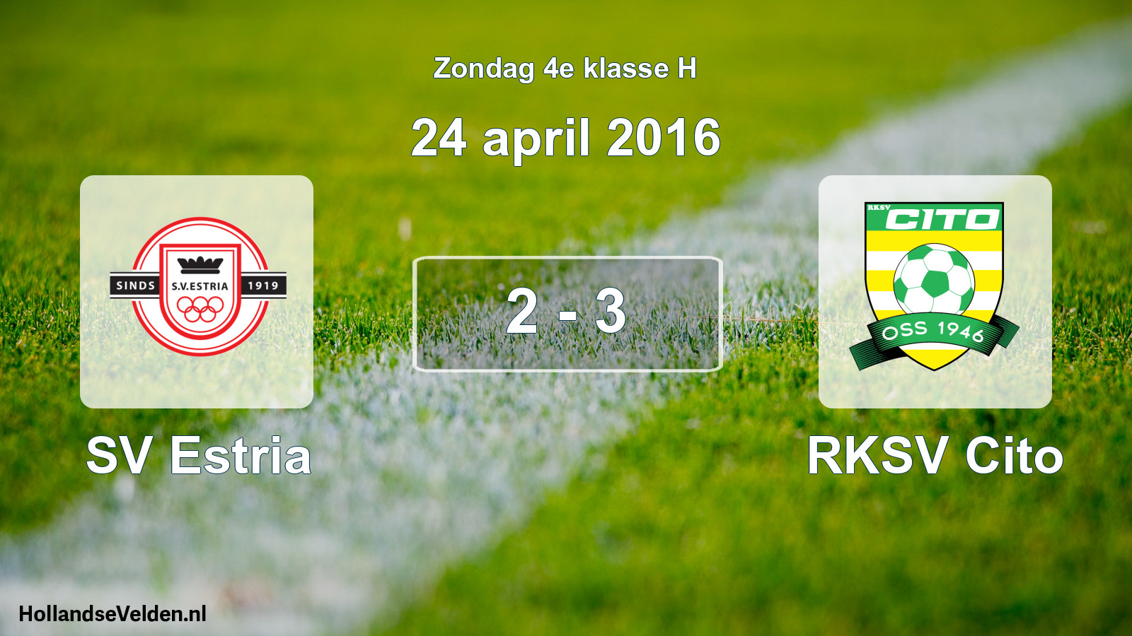 Total number of matches played: SV Estria - RKSV Cito 2 - 3 (24 April 2016)