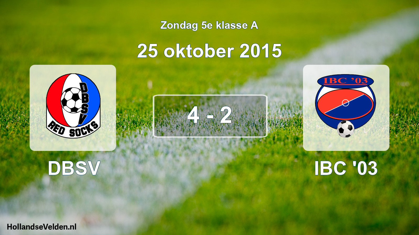 Total number of matches played: DBSV - IBC '03 4 - 2 (25 October 2015)