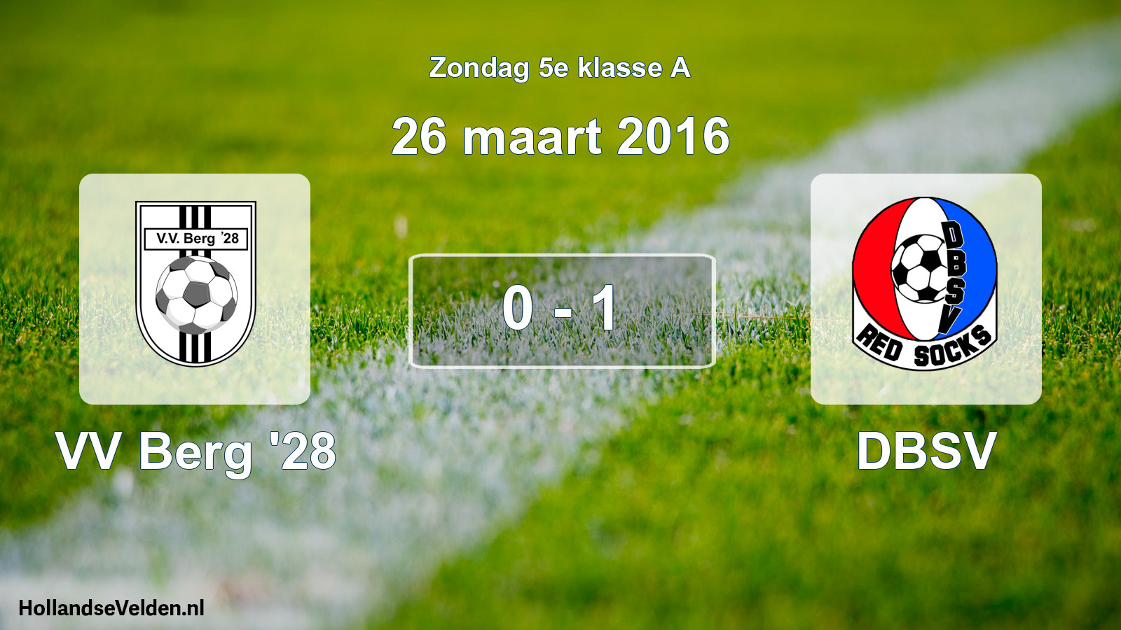 Total number of matches played: VV Berg '28 - DBSV 0 - 1 (26 March 2016)