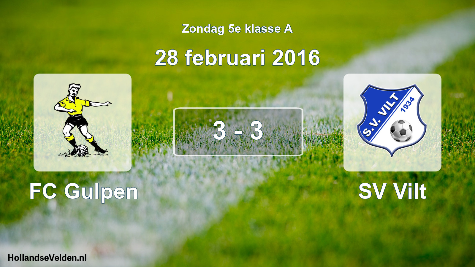 Total number of matches played: FC Gulpen - SV Vilt 3 - 3 (28 February 2016)