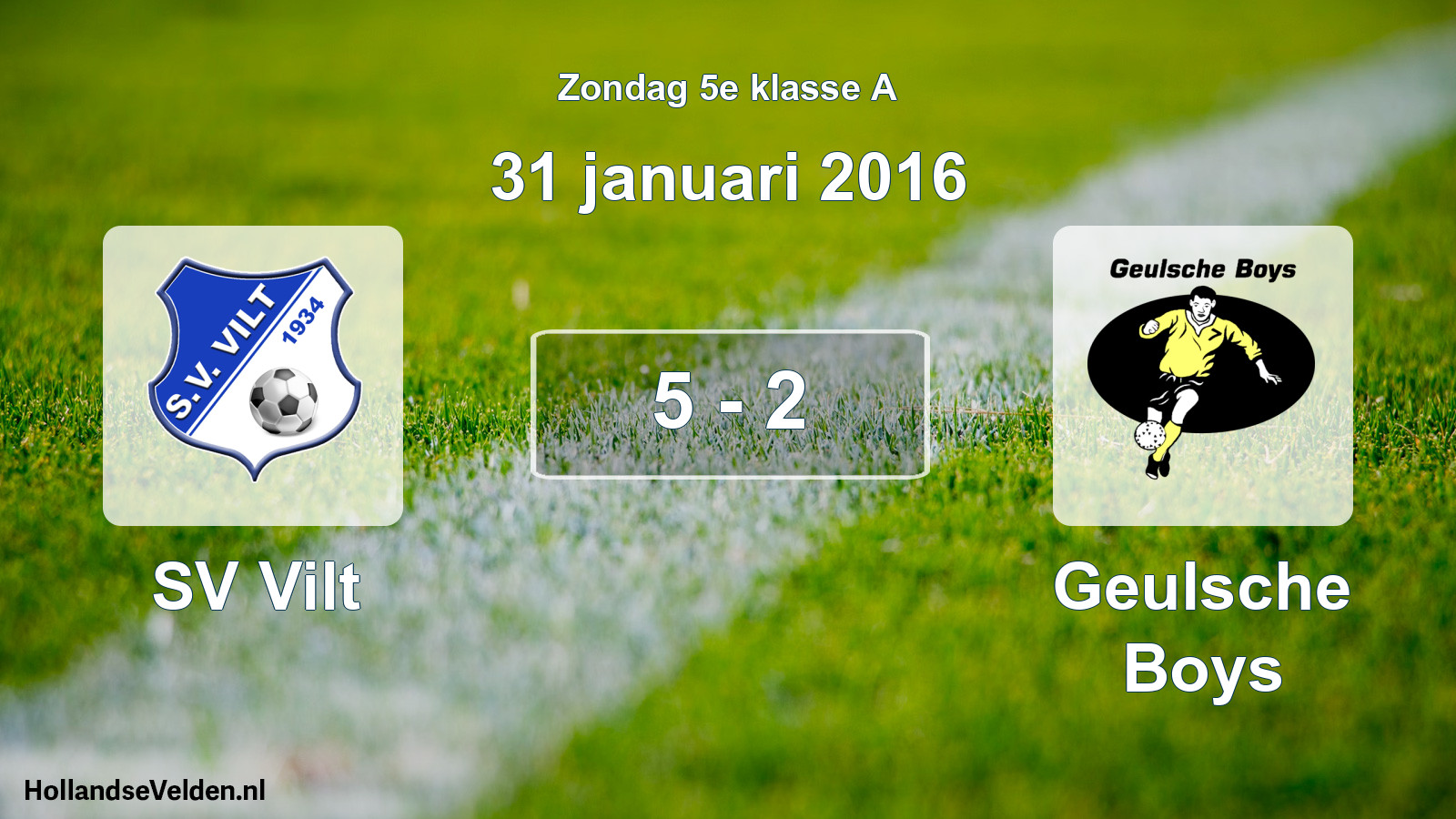 Total number of matches played: SV Vilt - Geulsche Boys 5 - 2 (31 January 2016)